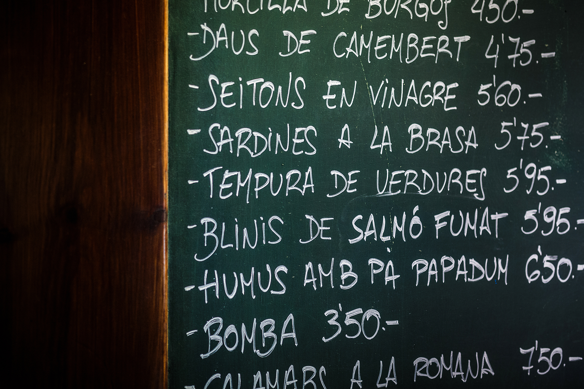 tapas restaurant menu