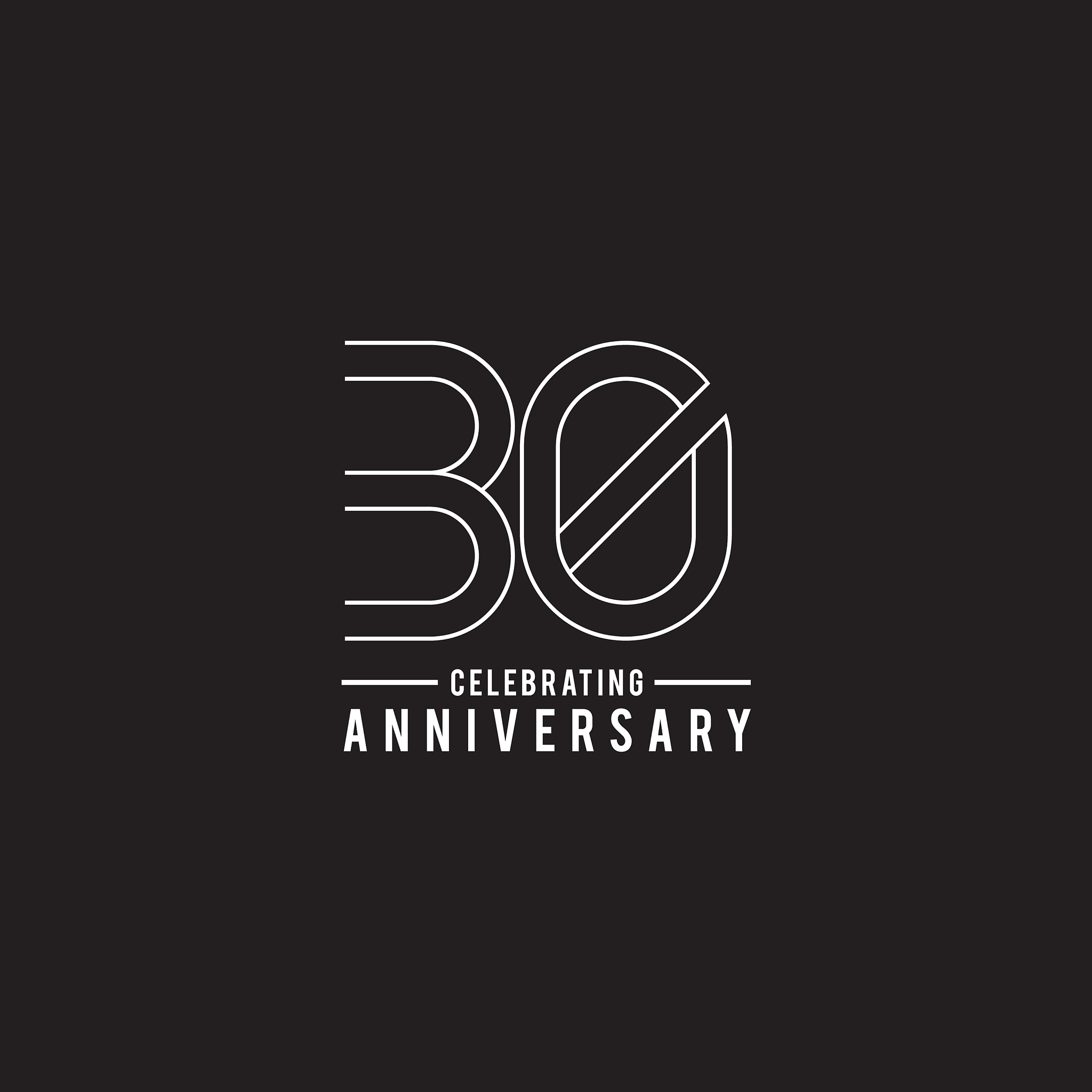 30th year anniversary emblem logo design template