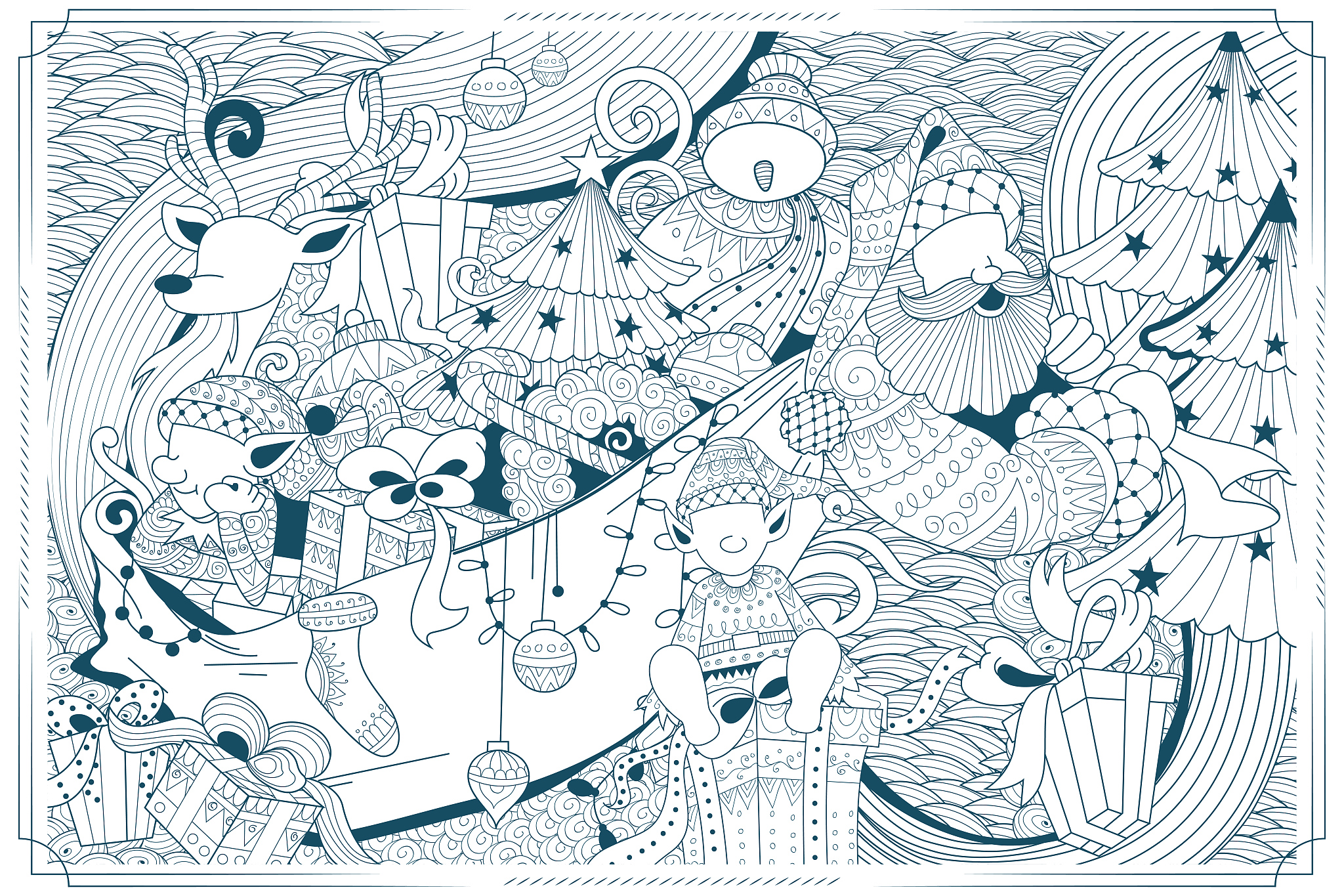 doodle of merry christmas holiday with santa claus
