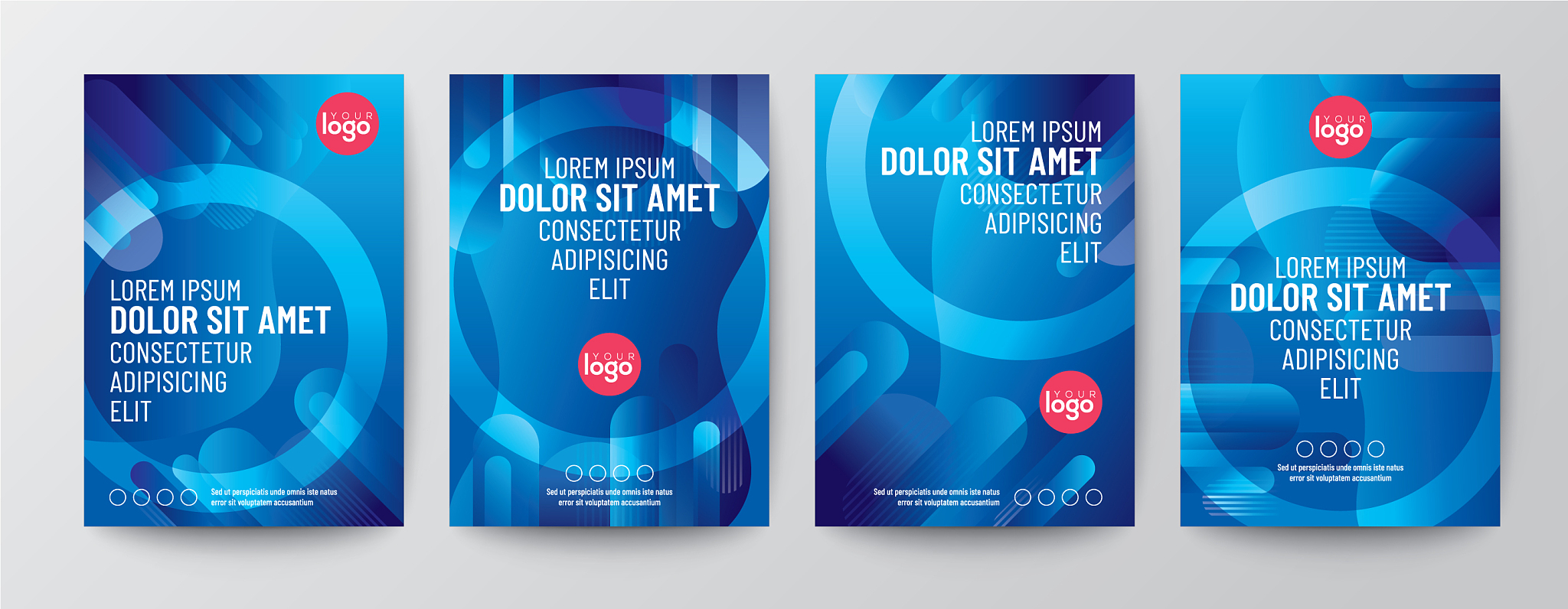 set abstract round shape graphic elements on
