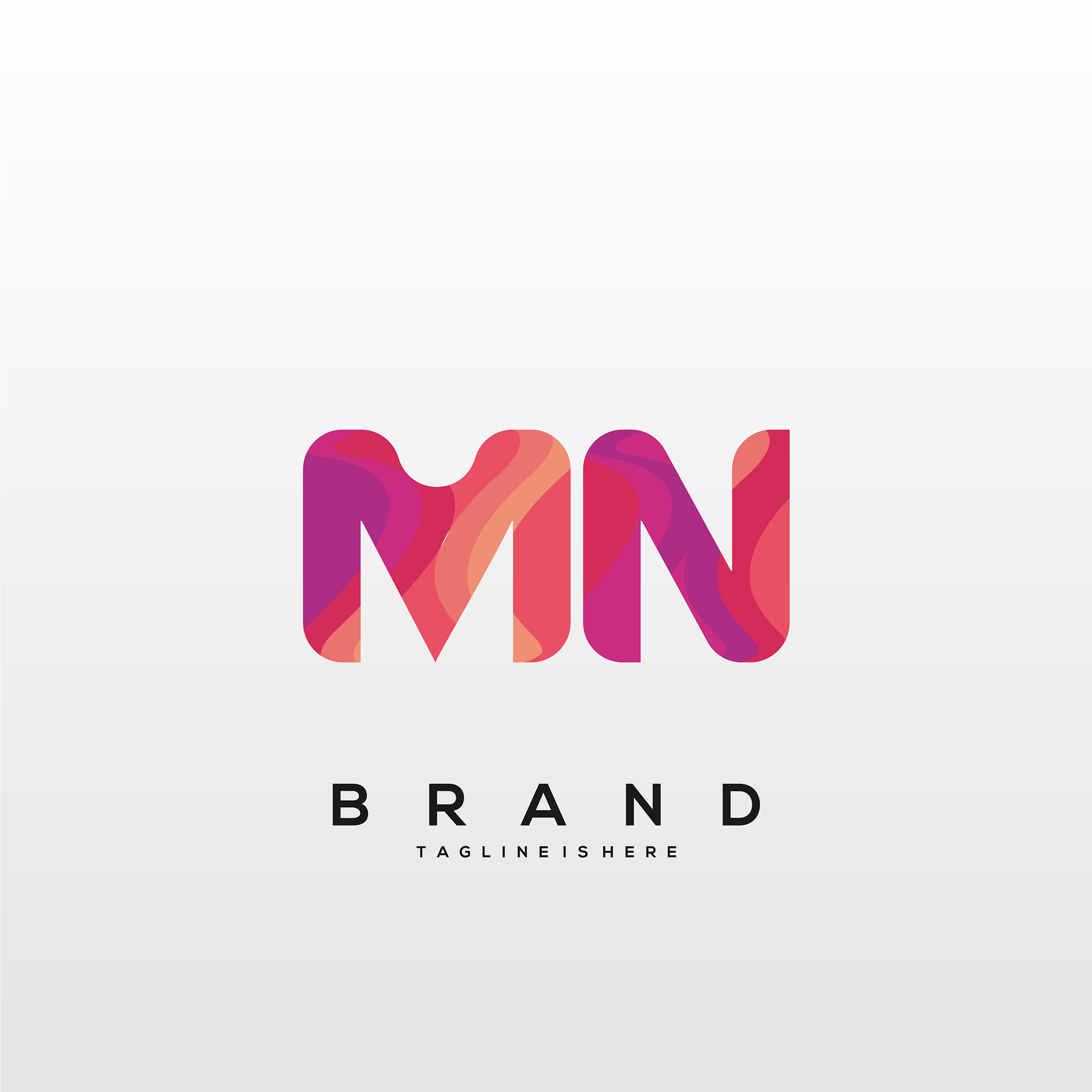 mn initial logo with colorful template