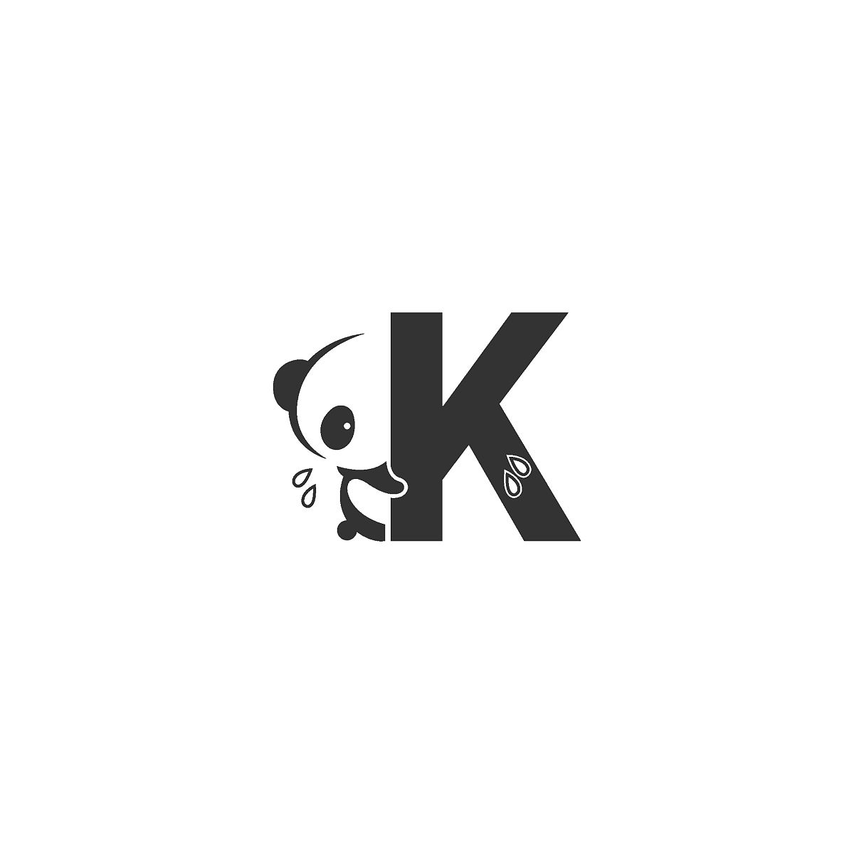 熊猫图标背后的字母k标志插图