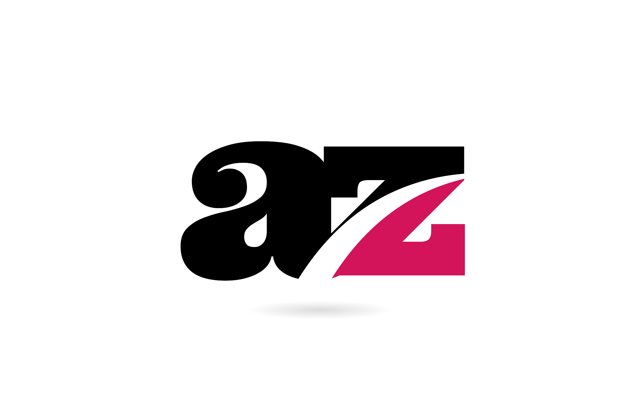 az a z pink and black alphabet letter combination