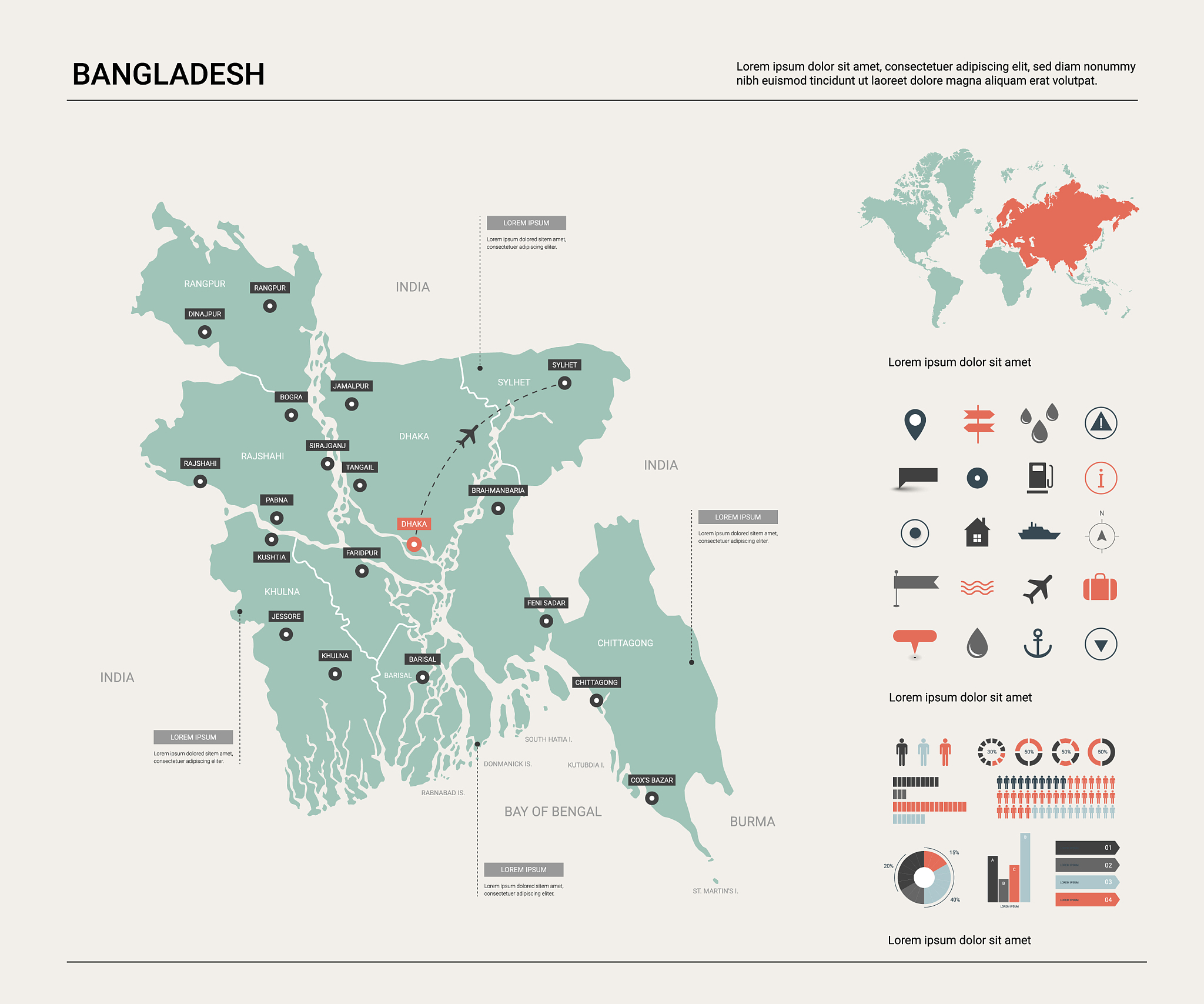 map bangladesh high detailed country map with