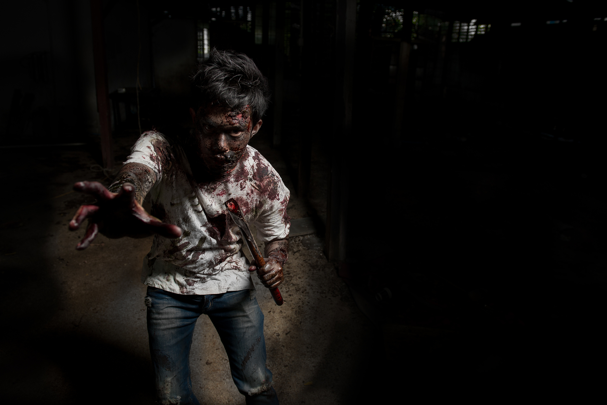 portrait of man with halloween make-up
