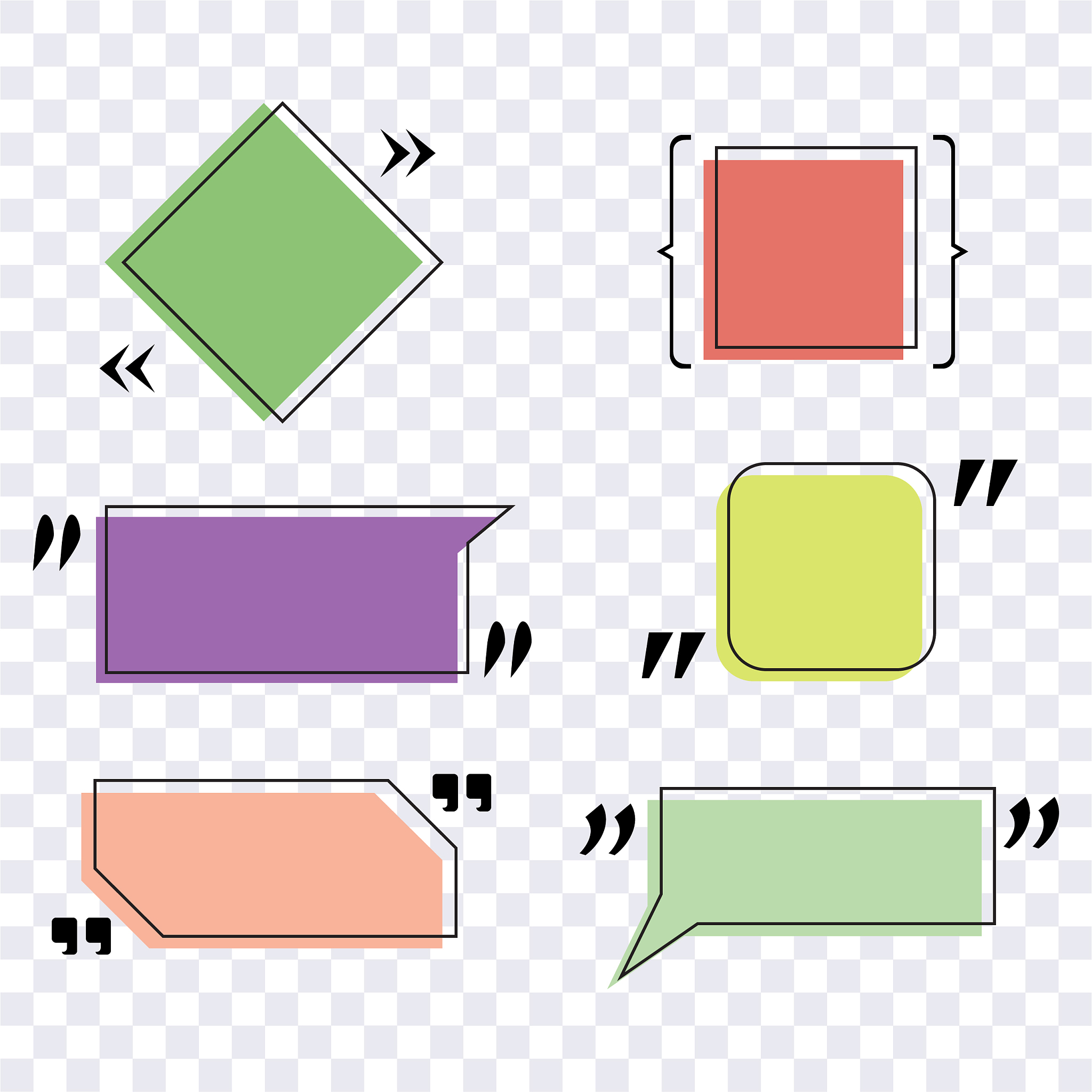 text frames quotation boxes.