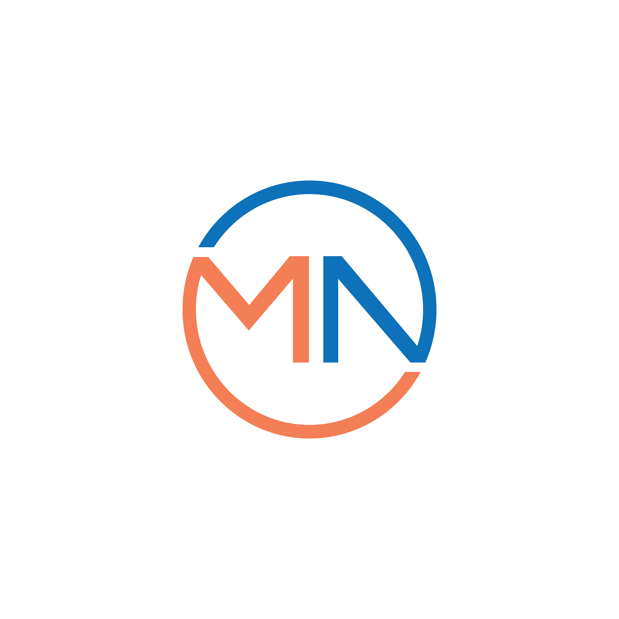 initial letter mn or nm logo design template