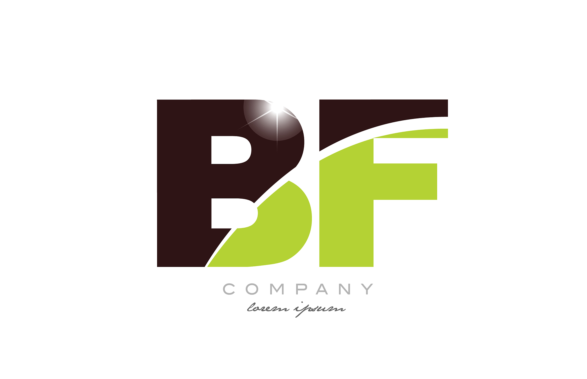 letter bf b f alphabet combination in green and