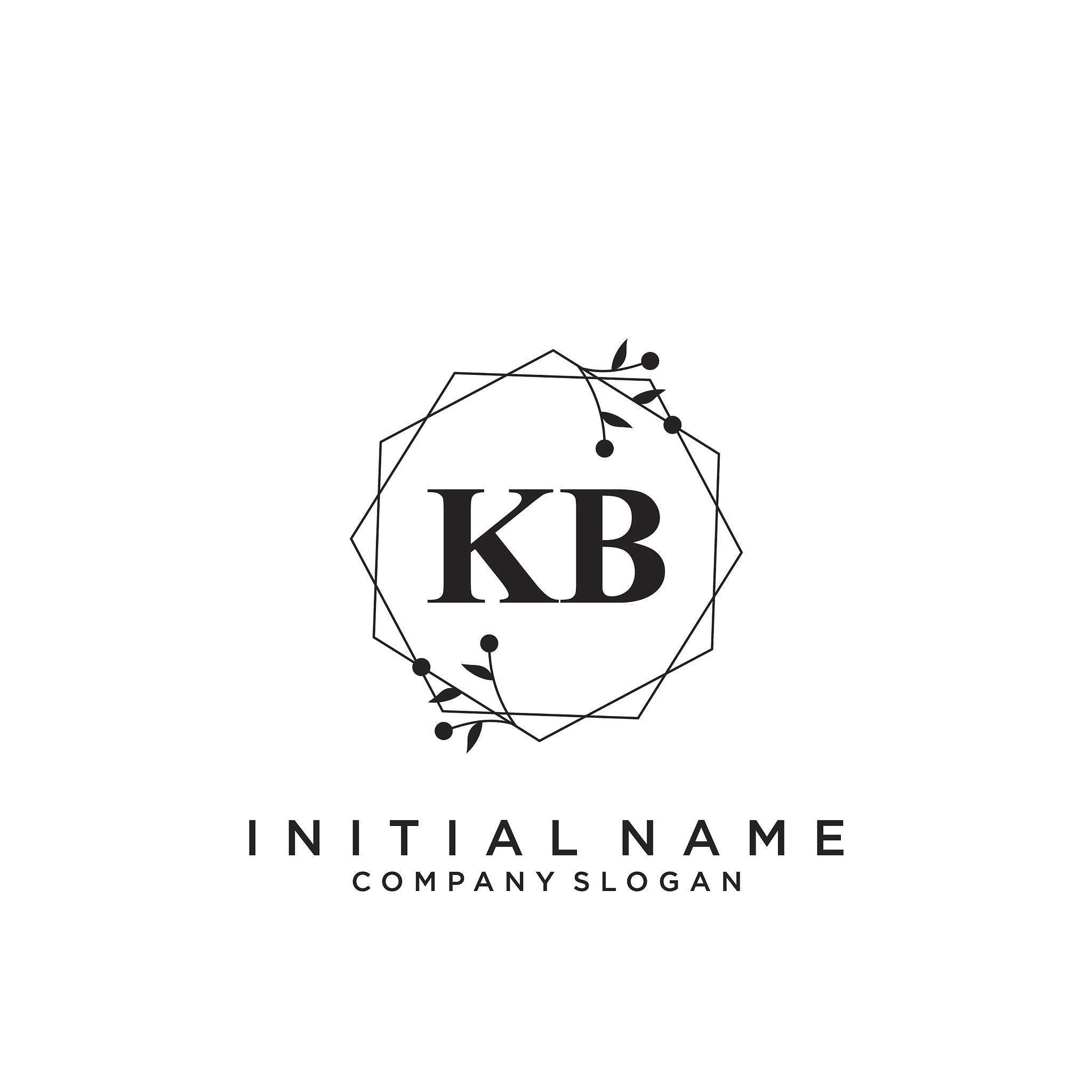 kb initial handwriting logo design
