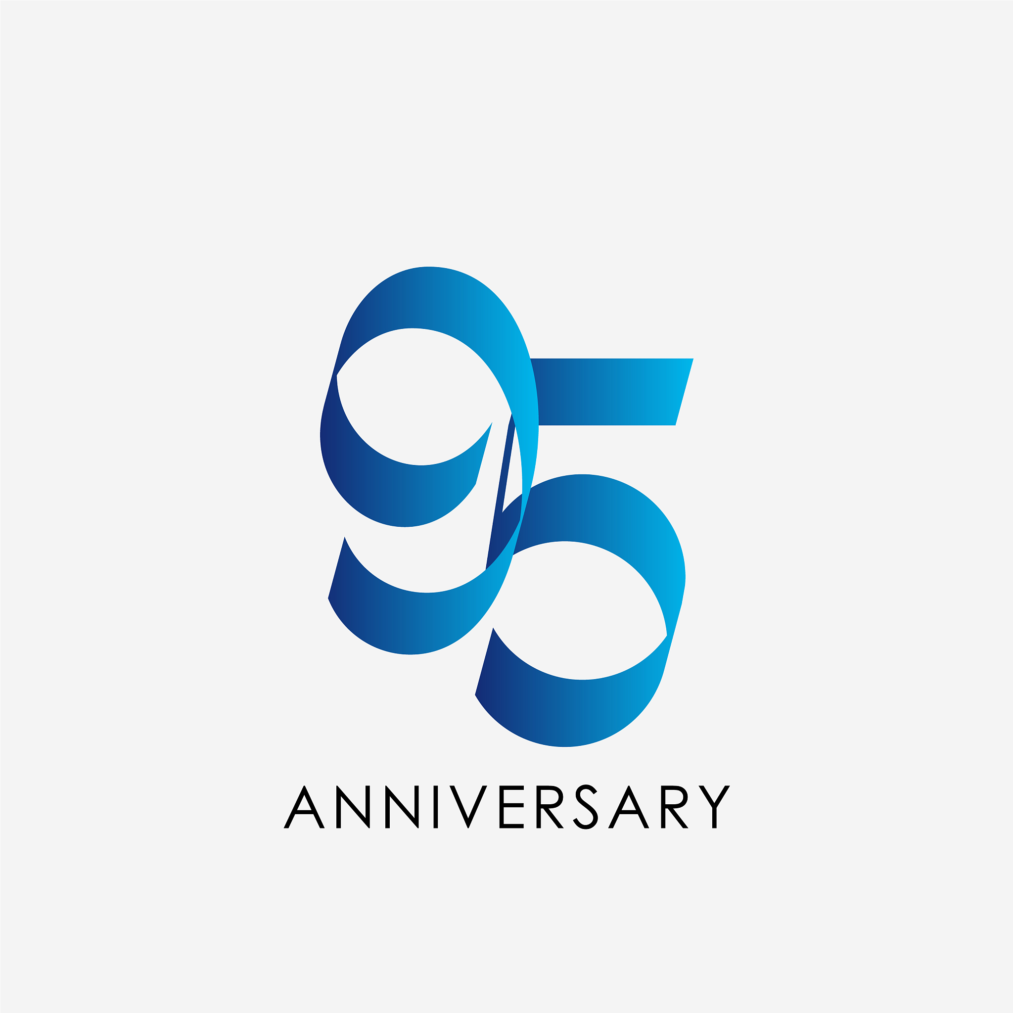 95 years anniversary celebration template design