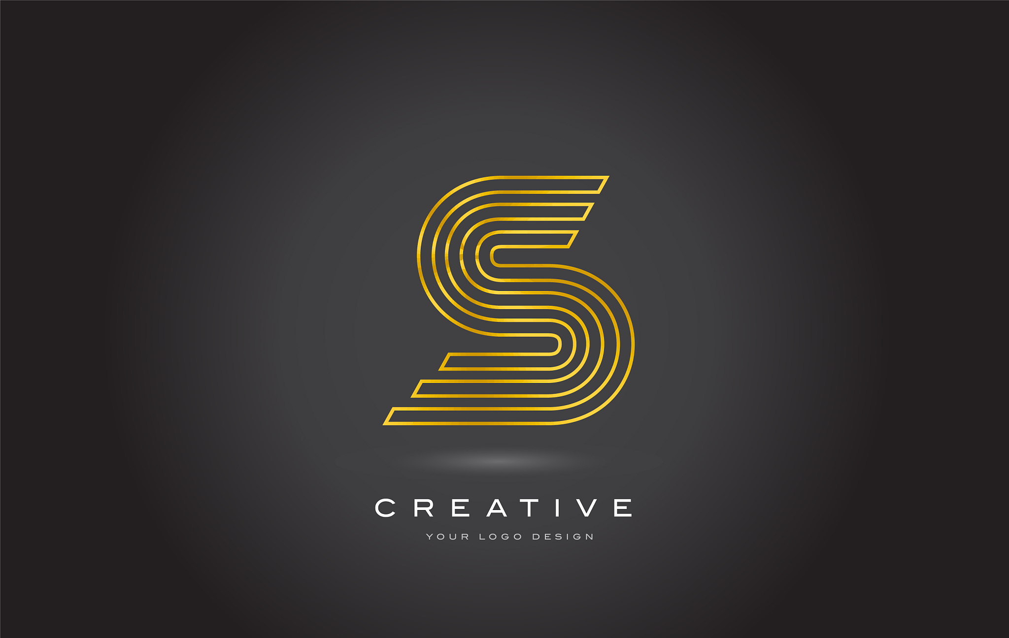 s gold letter monogram logo design modern s
