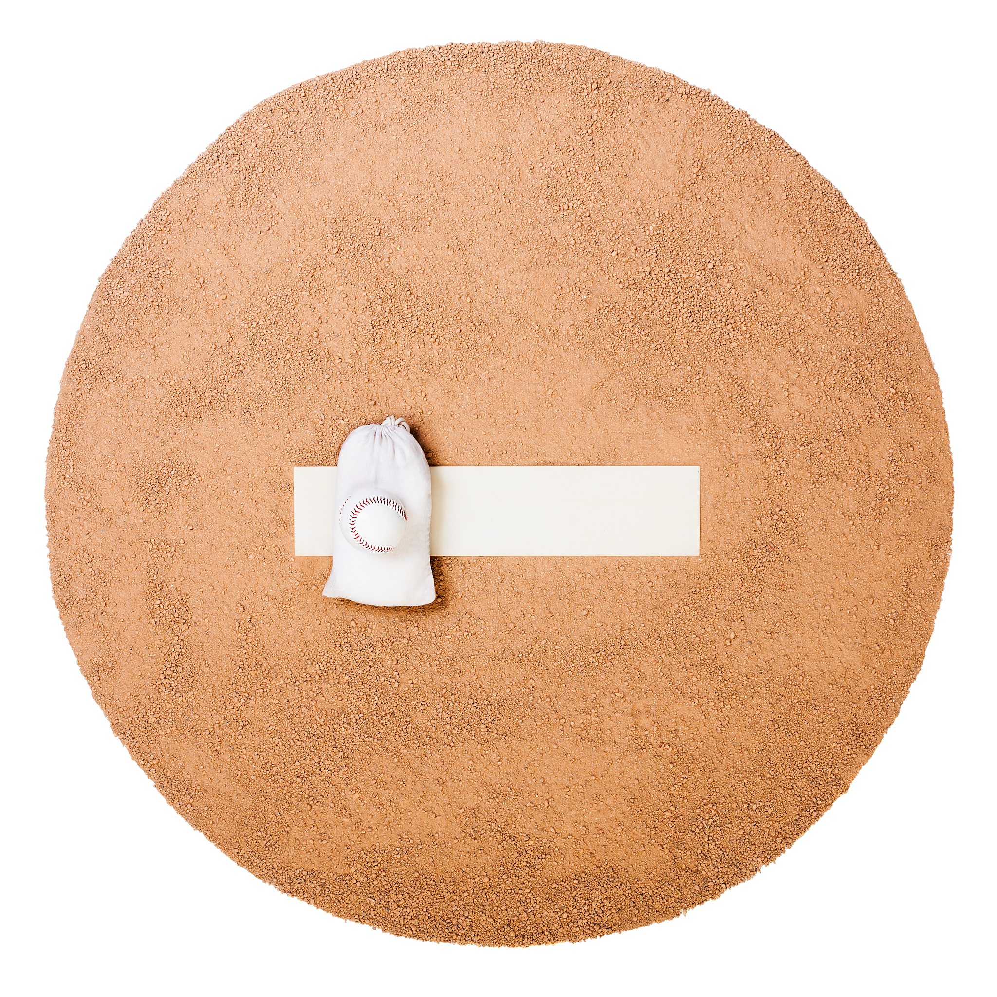 overhead shot of pitcher's mound baseball