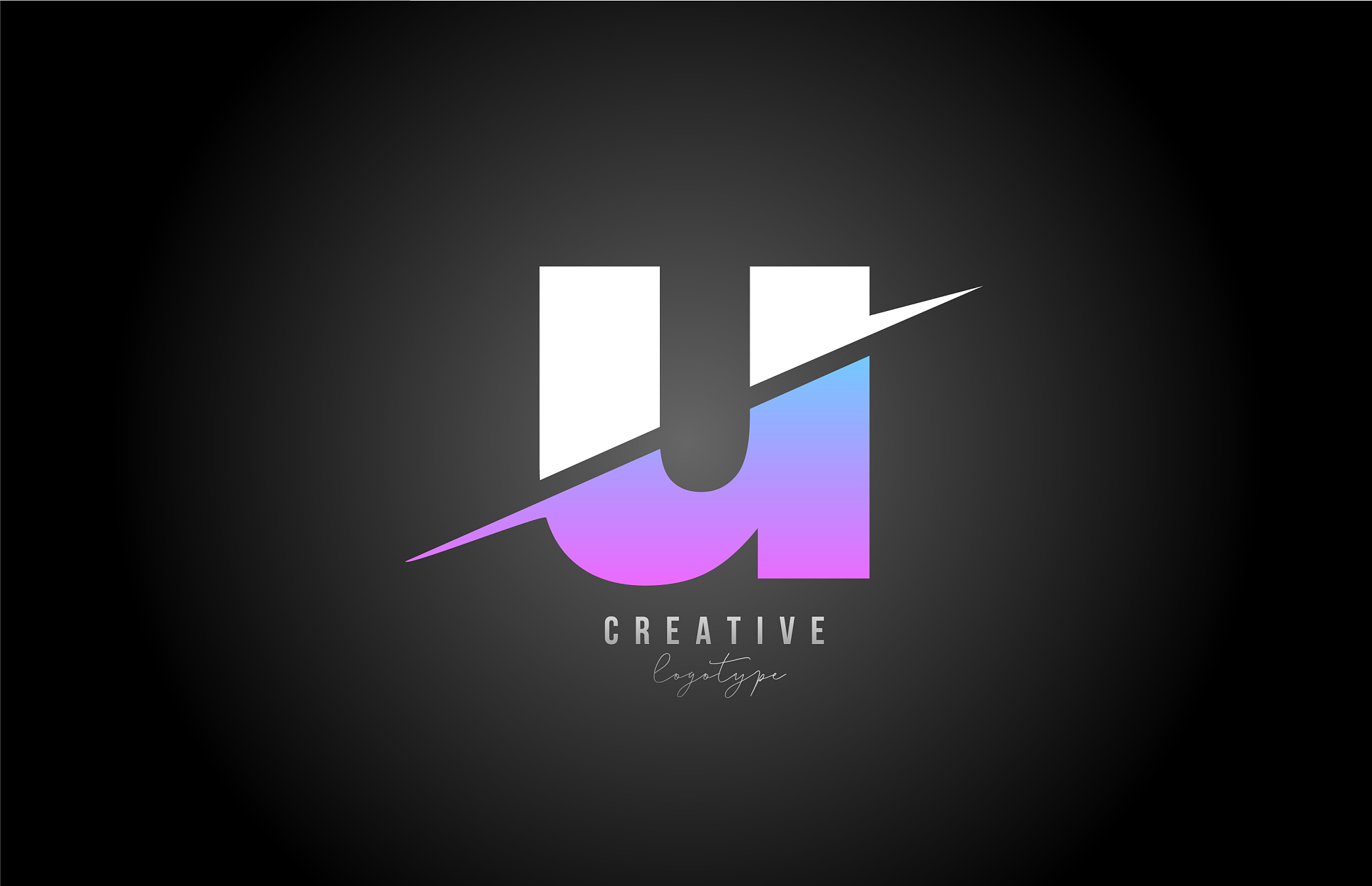 u alphabet letter logo icon design in pink white