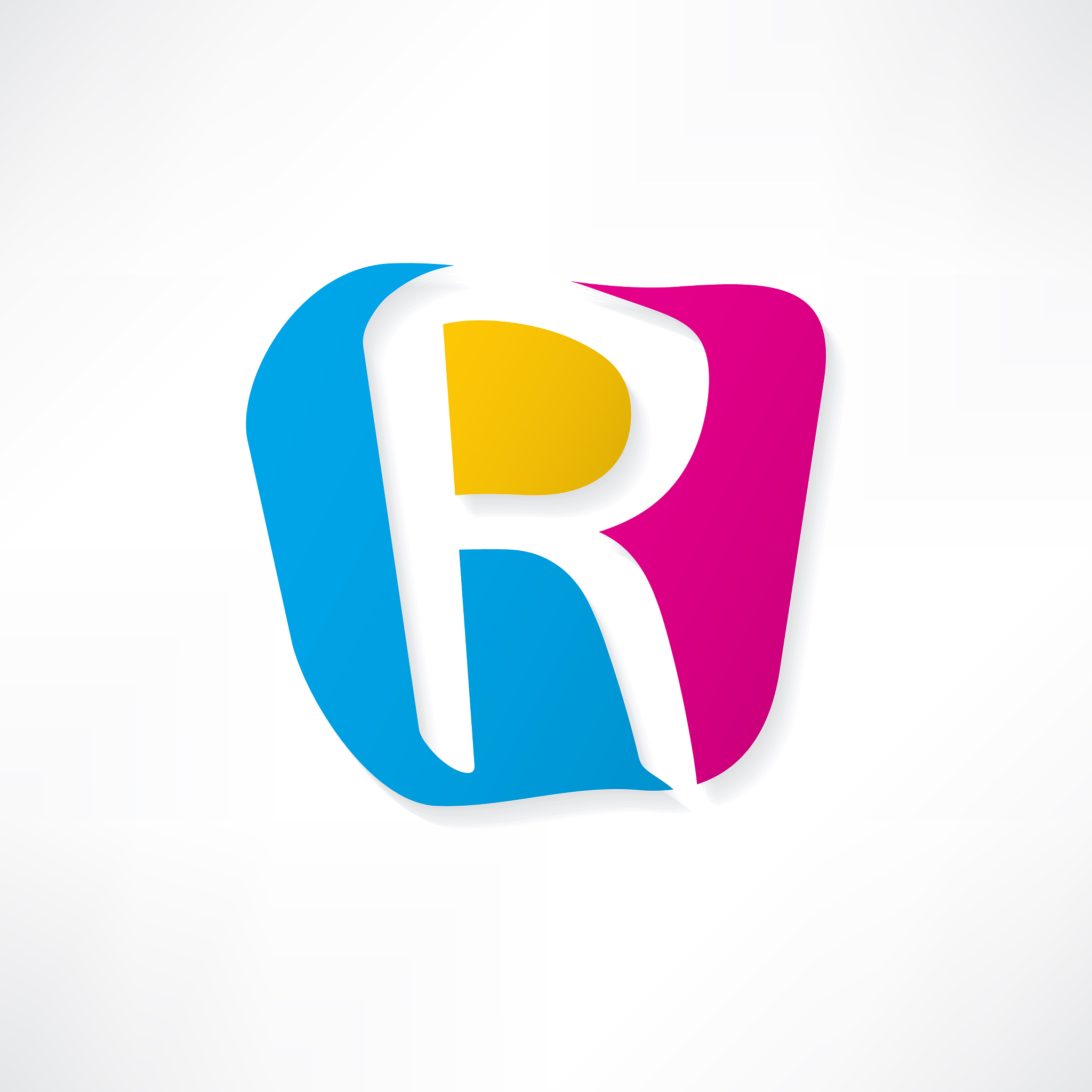 abstract icon based on the letter r