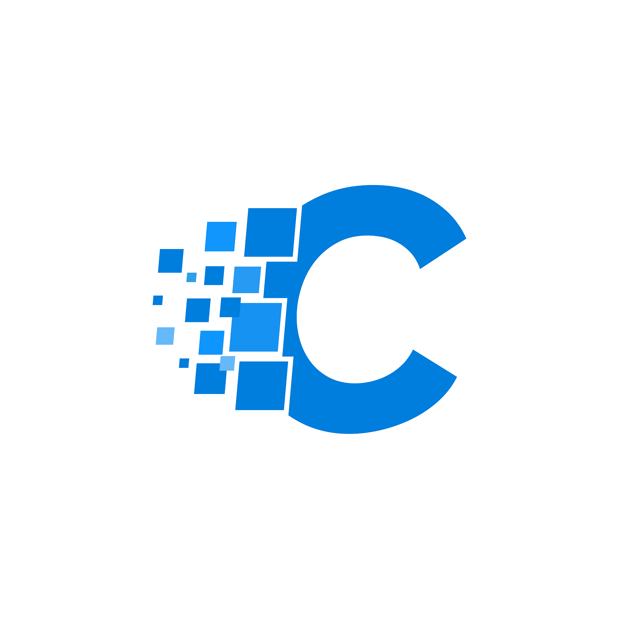 logo letter c blue blocks cubes