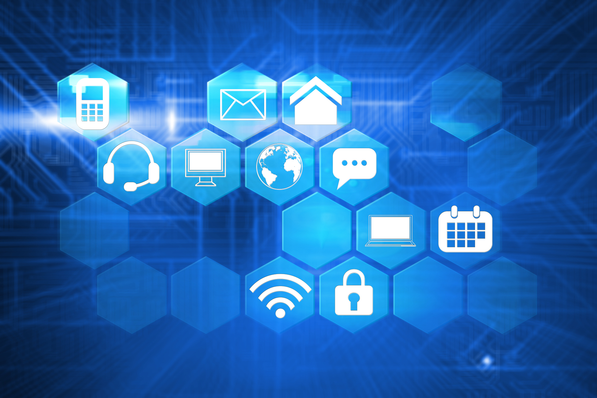 computer applications  against futuristic blue circuit board