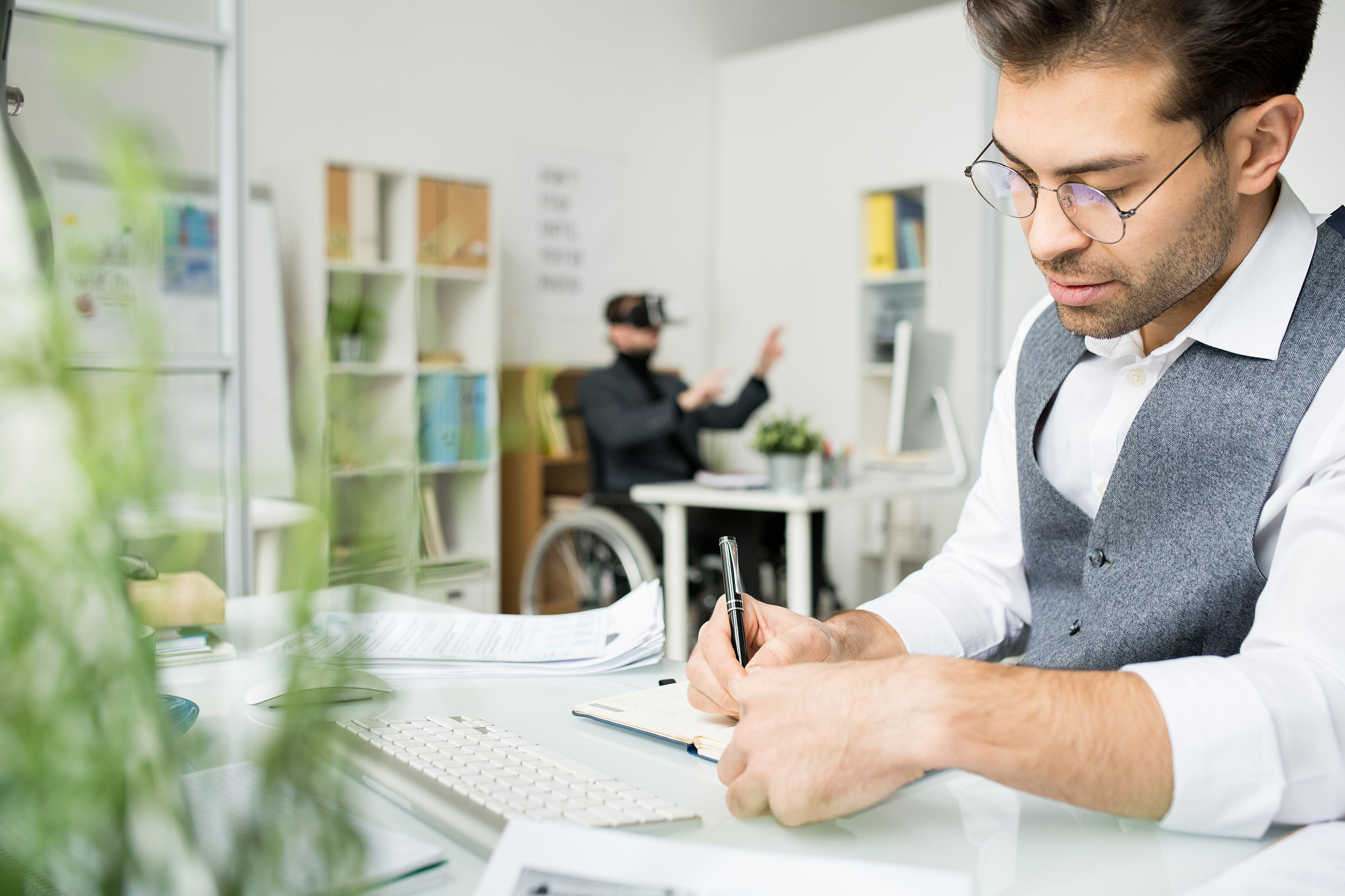 businessman doing work at office
