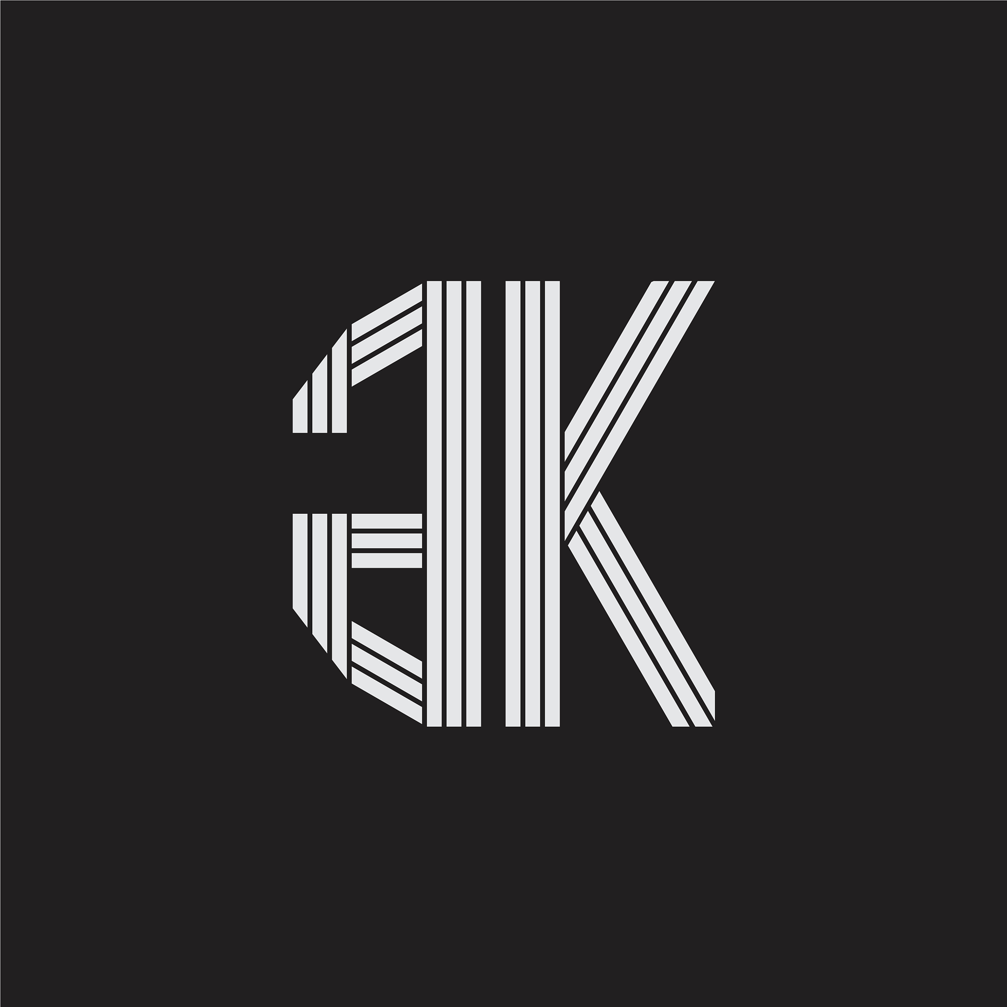 ak logo monogram with outline style linked