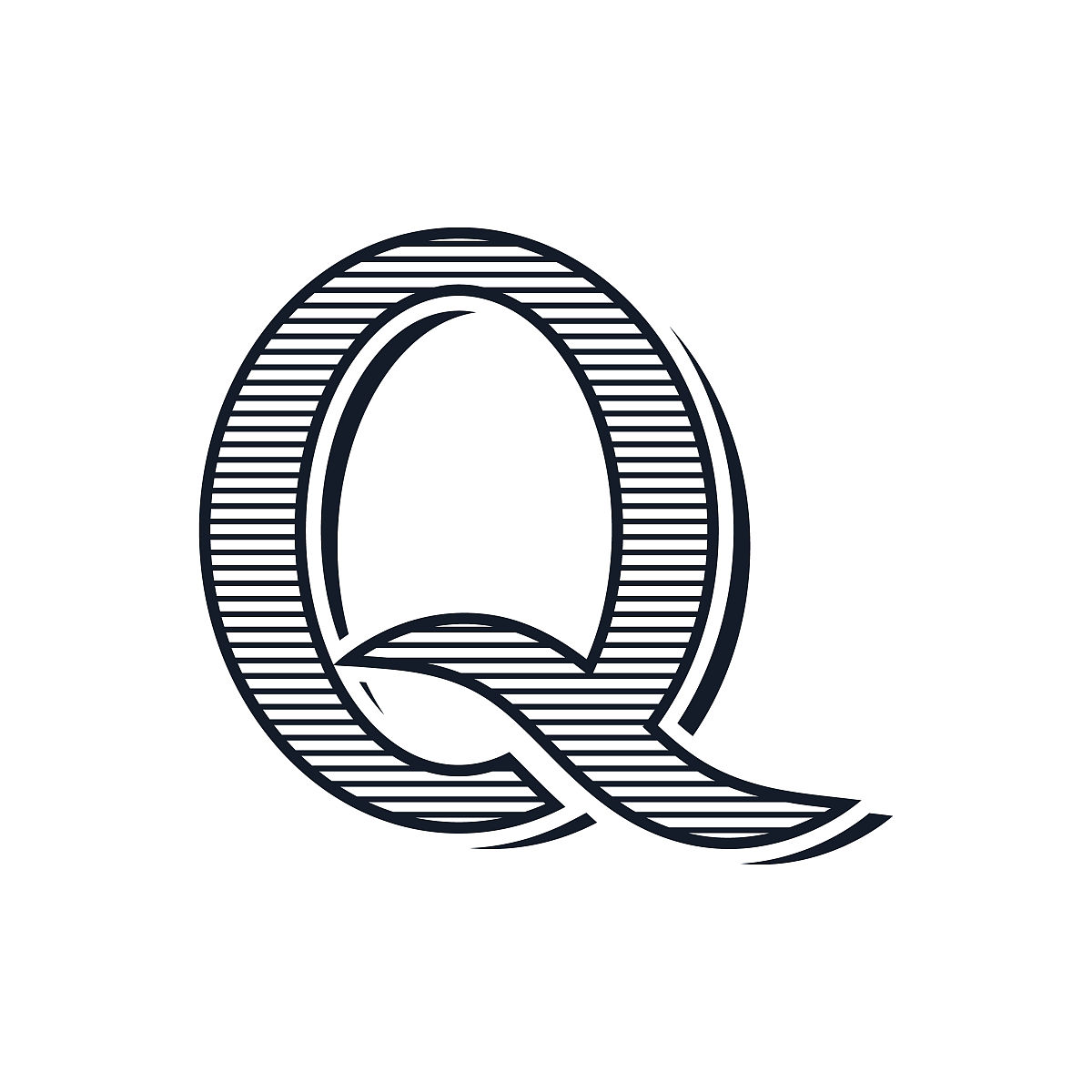 初始q字母矢量股票插图设计模板.