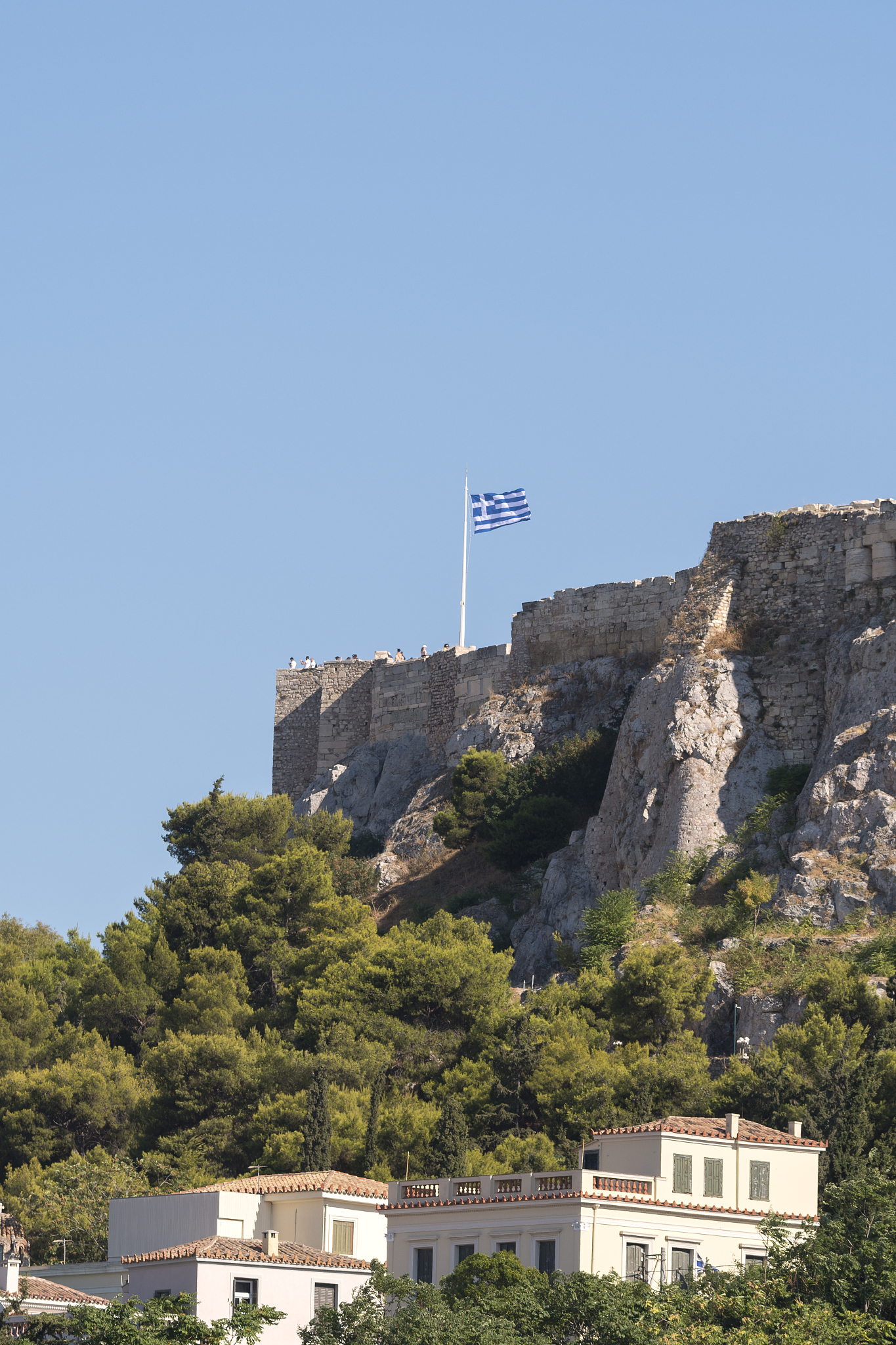 temple of the acropolis of athens in athens seen from the agora