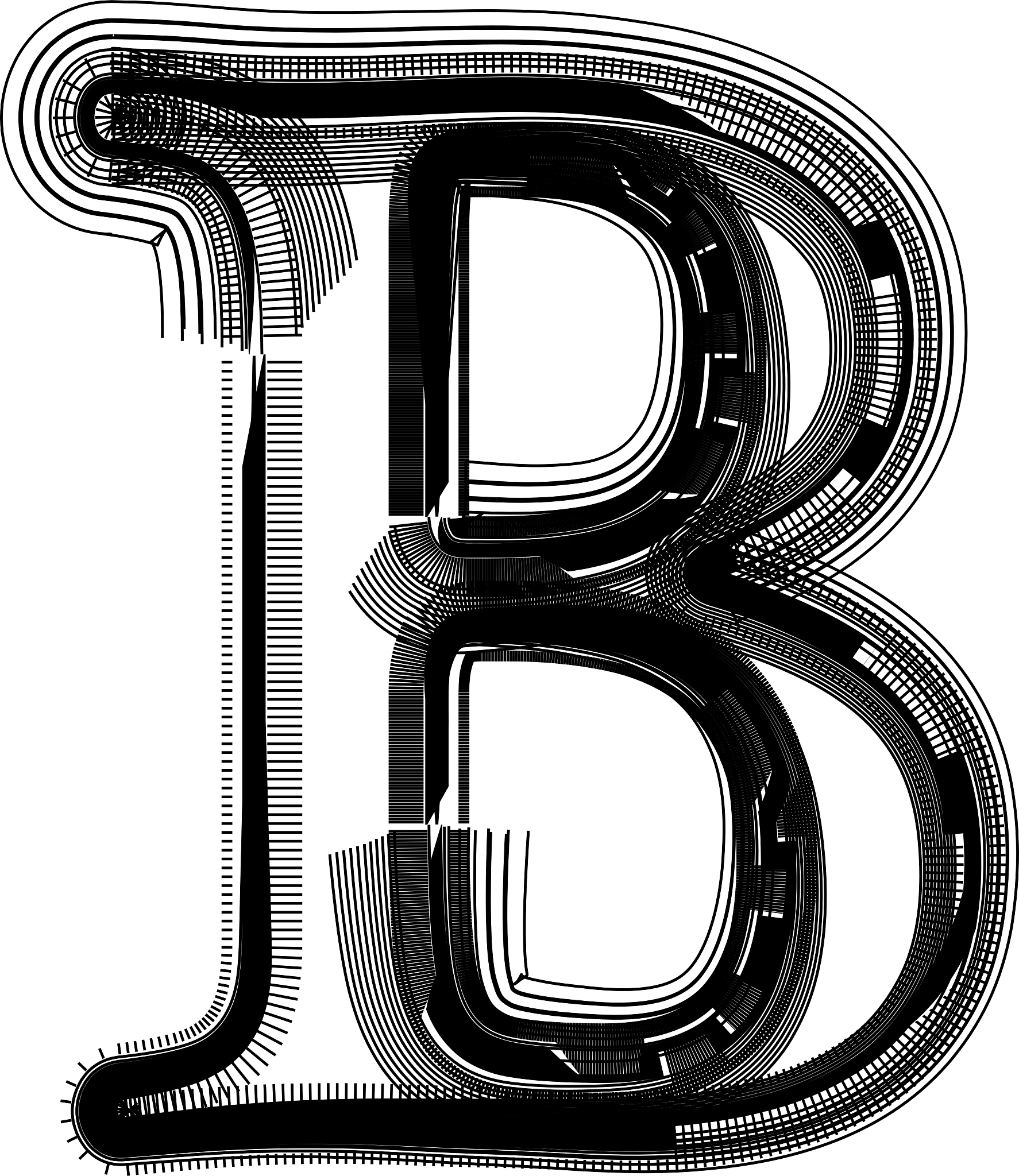 abstract font letter b