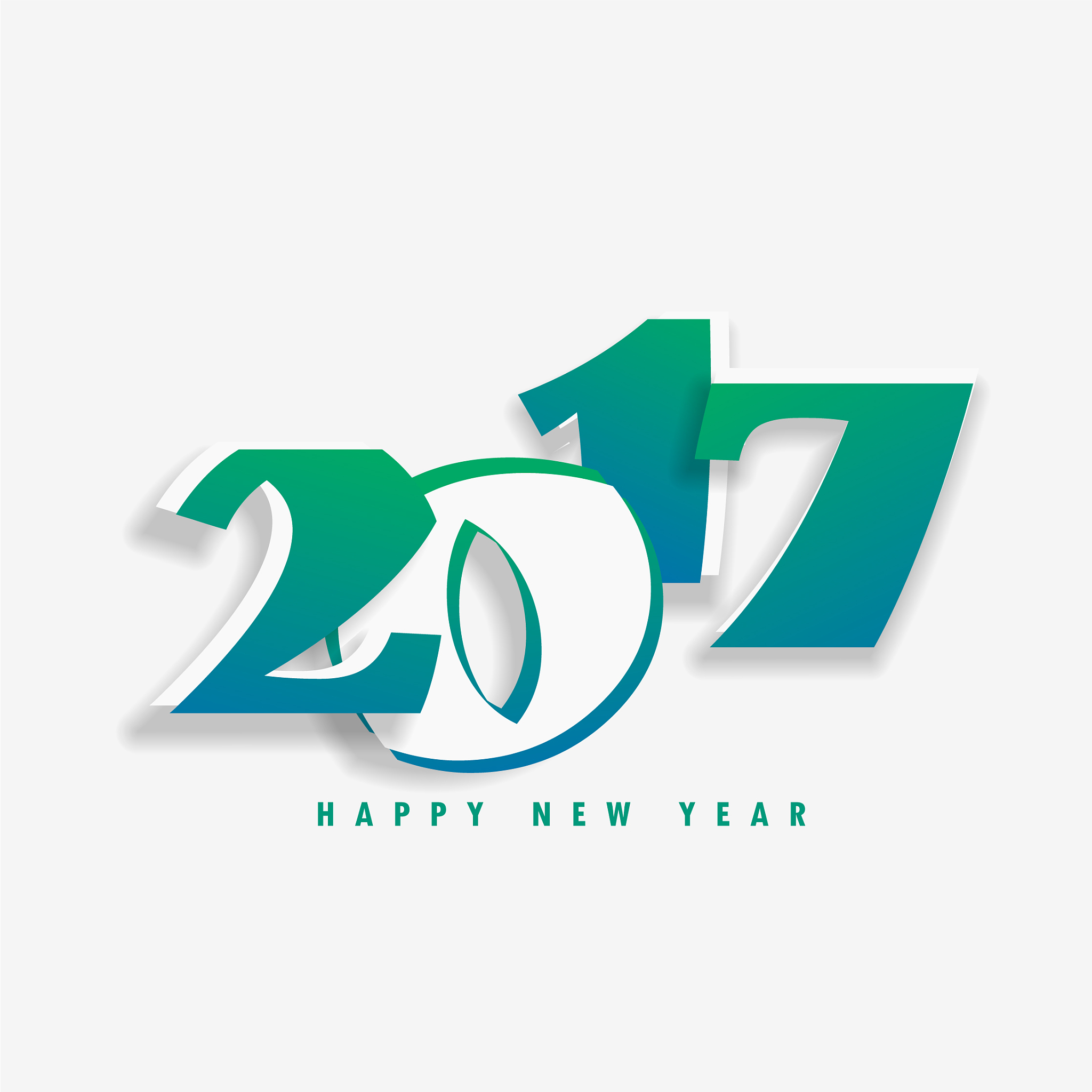 new year holiday card with 2017 text