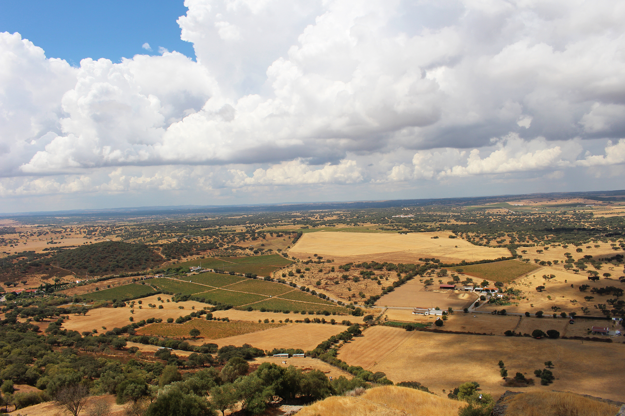 high angle view of landscape against sky