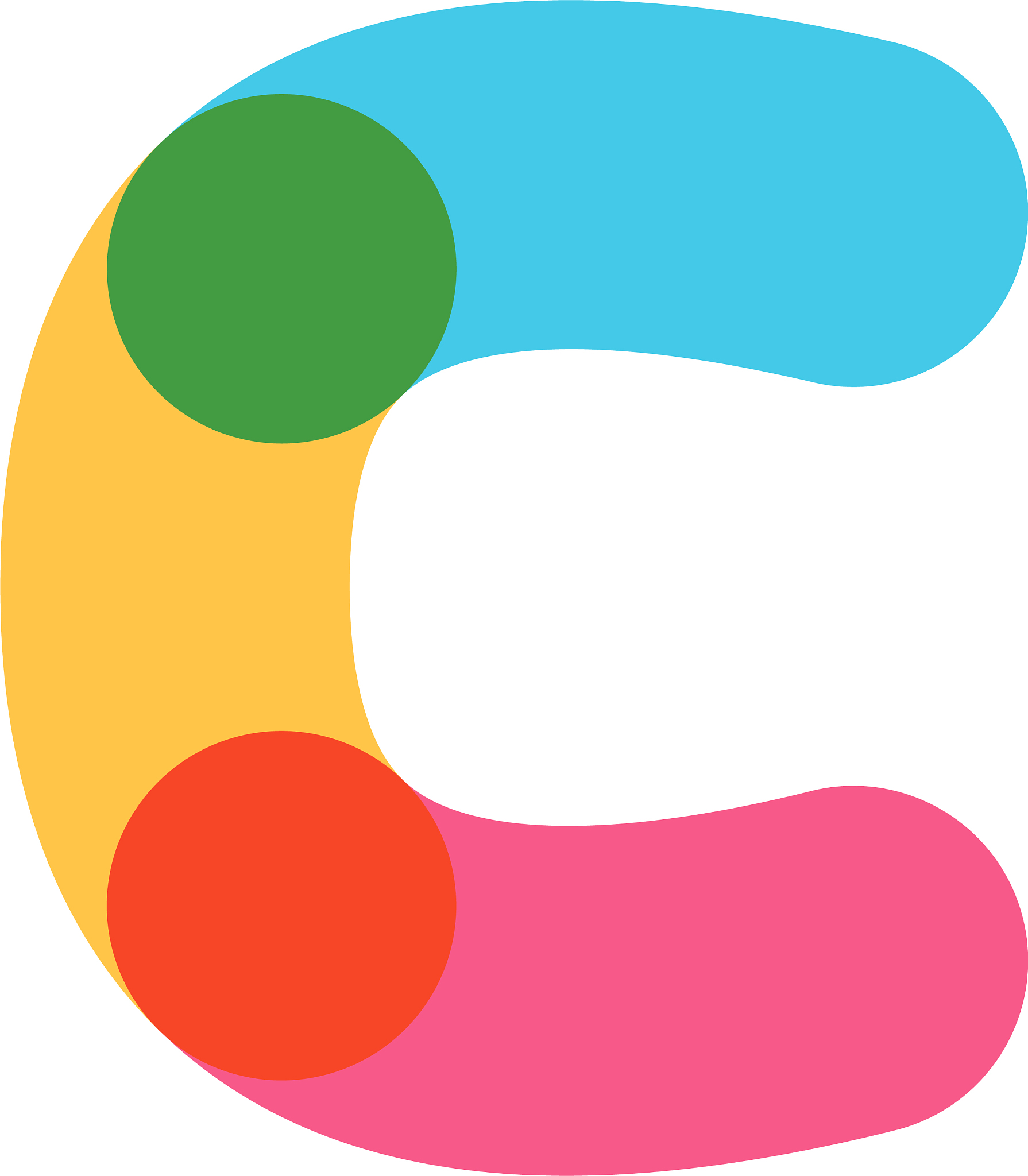 overlapping one line letter c logotype