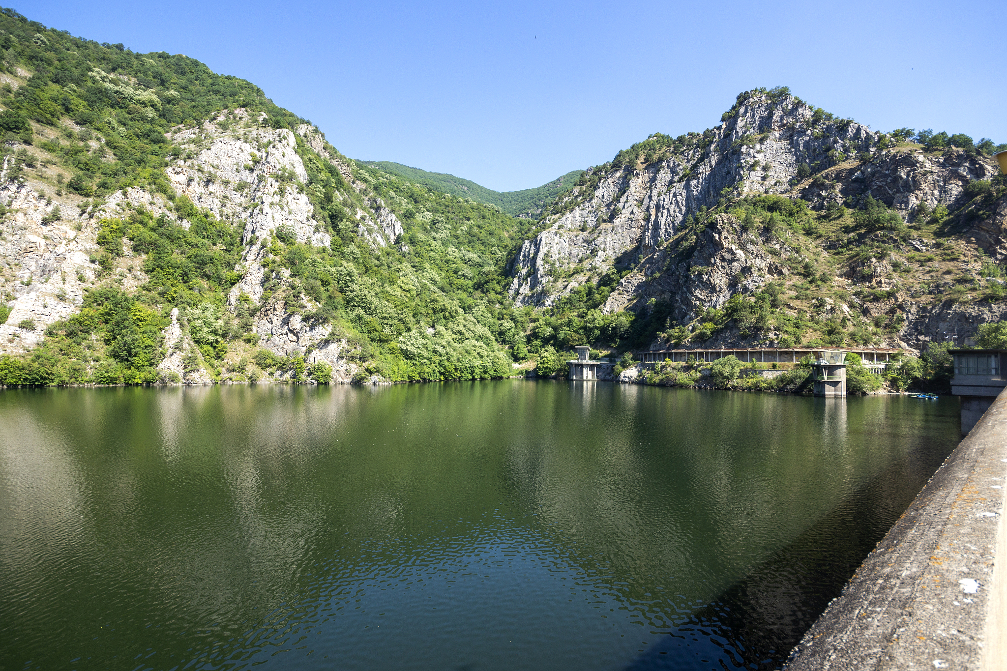krichim reservoir at rhodopes mountain, bulgaria