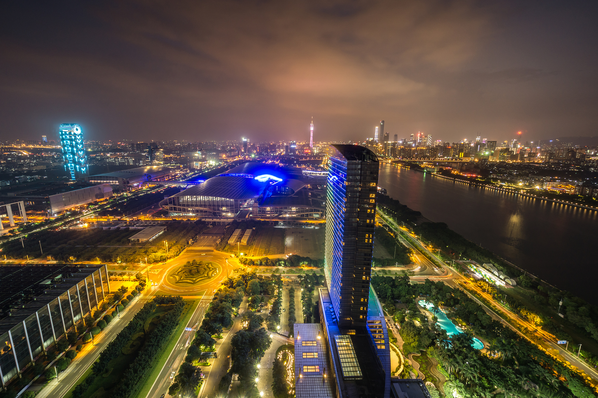 广州城市建筑夜景