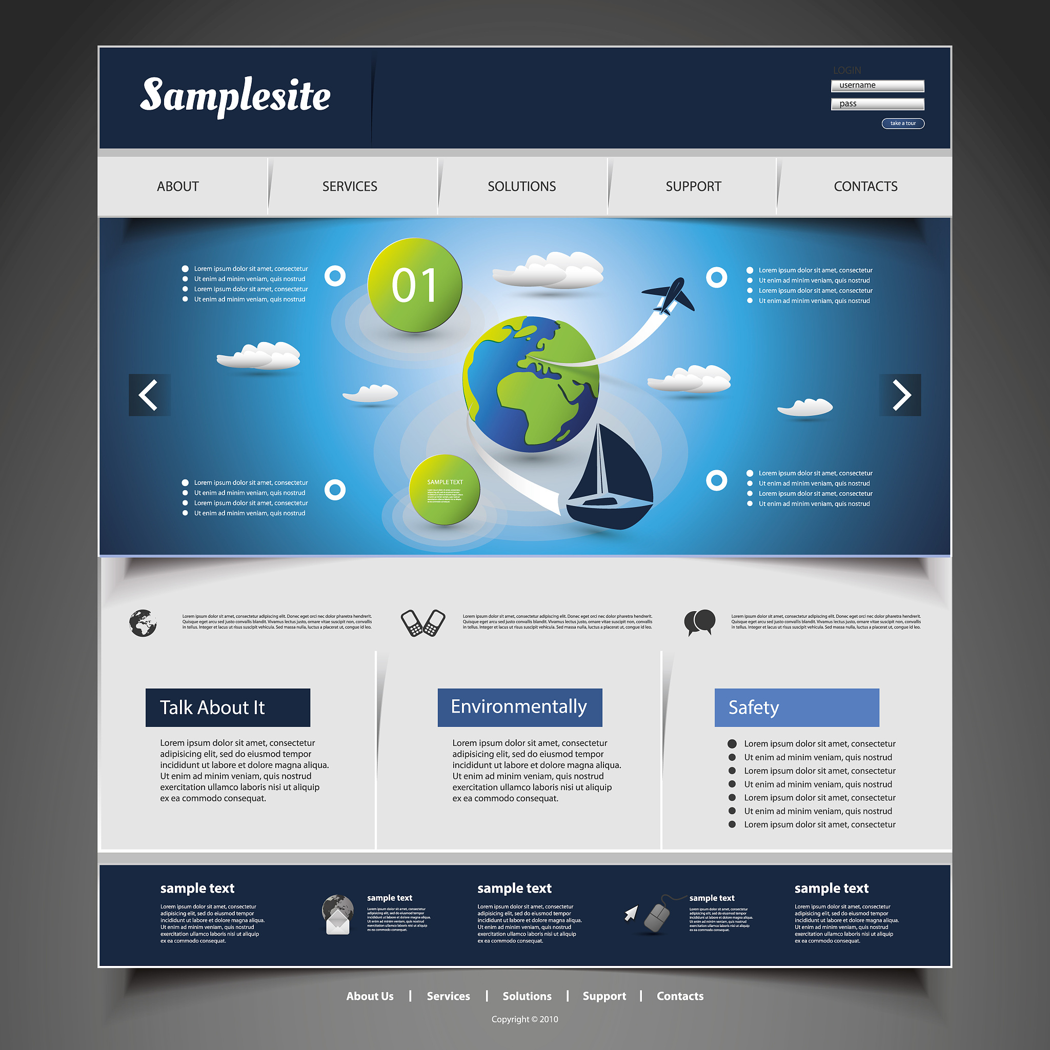 one page website template