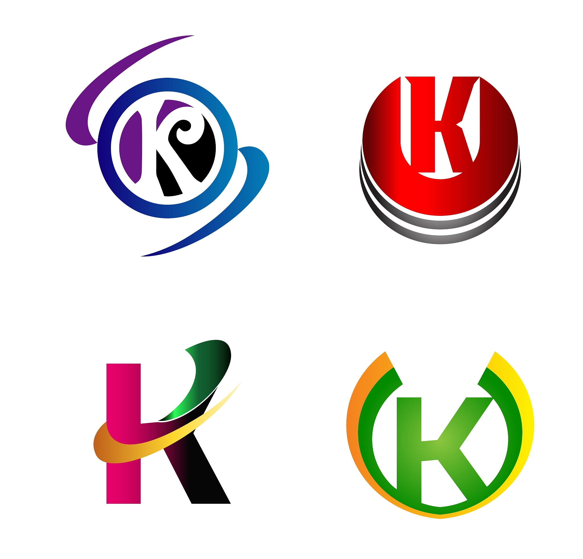 set of letter k logo