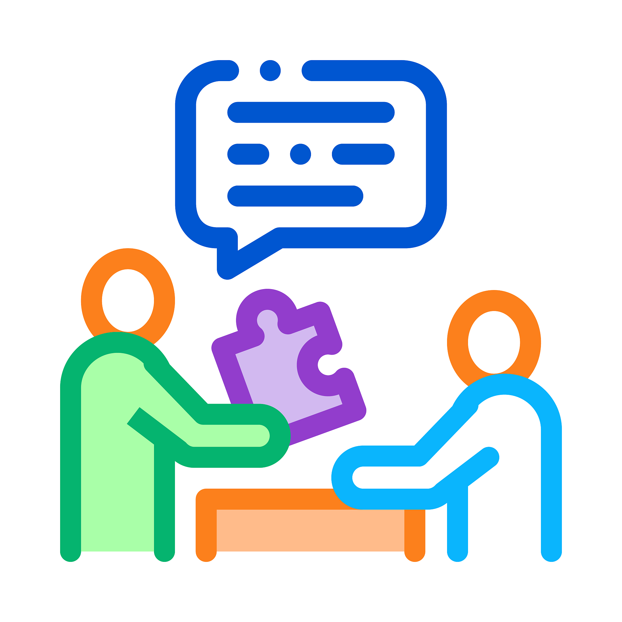 human giving puzzle piece icon thin line vector