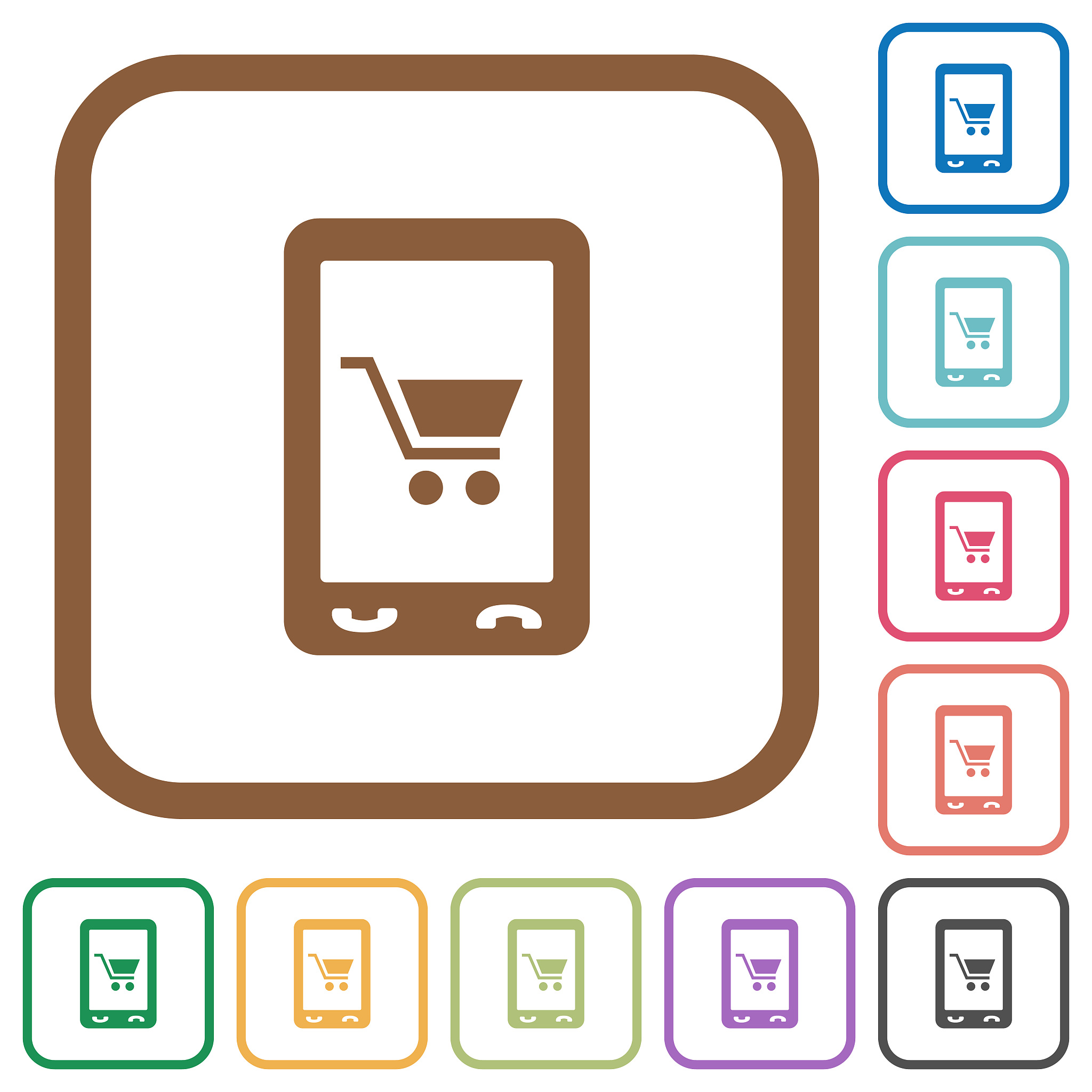 mobile shopping simple icons