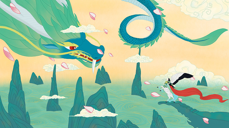 write me 4 Midjourney prompts of Cartoon-style 3D illustrations in Chinese aestheticsand translated into Chinese at the end