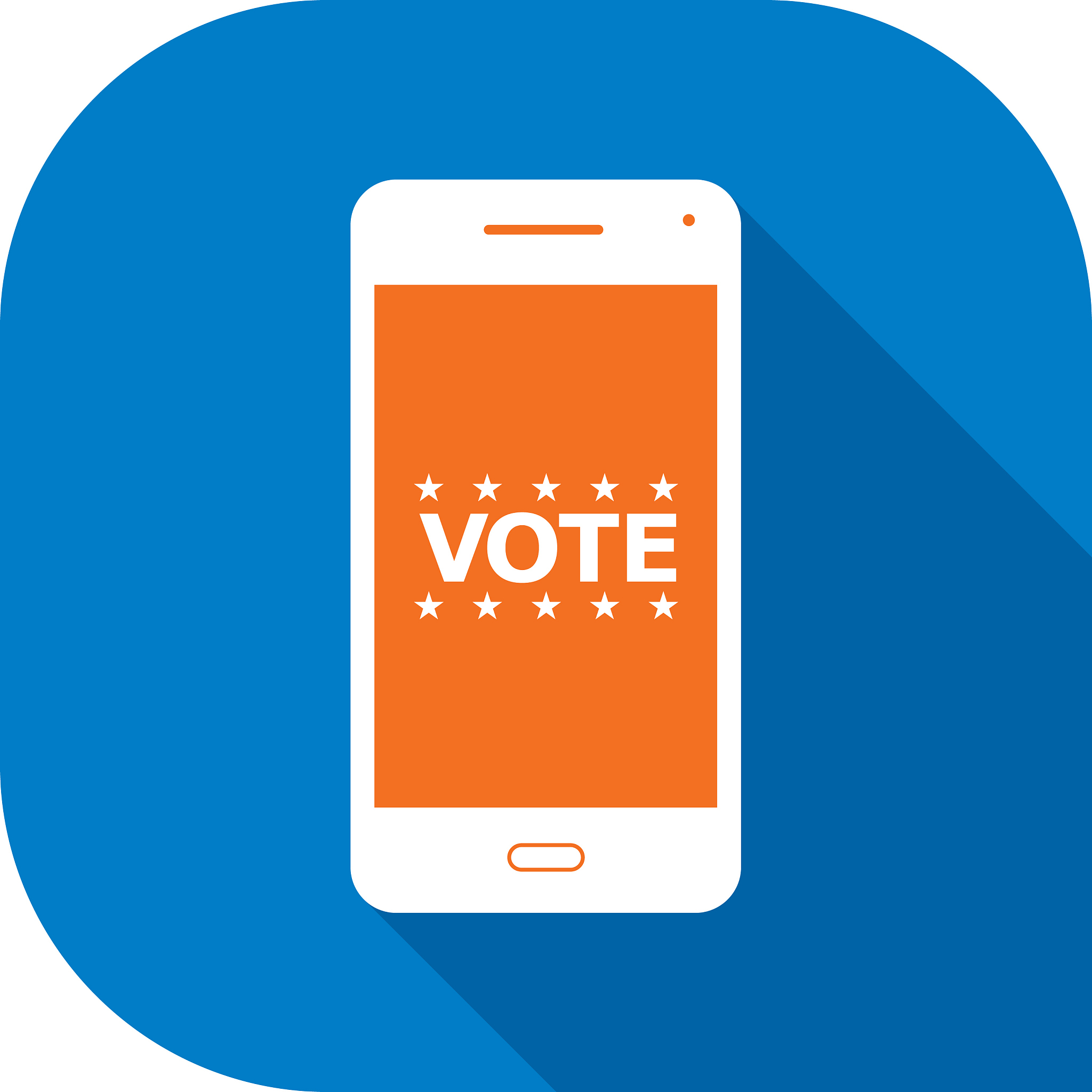 white vote smart phone icon