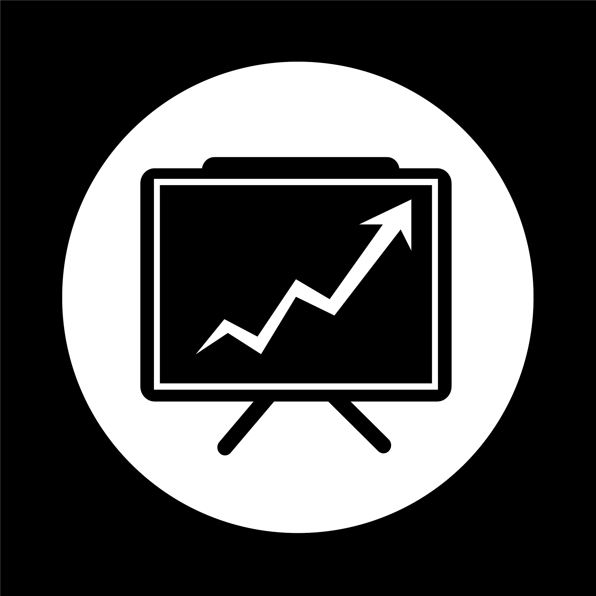 growing chart presentation icon