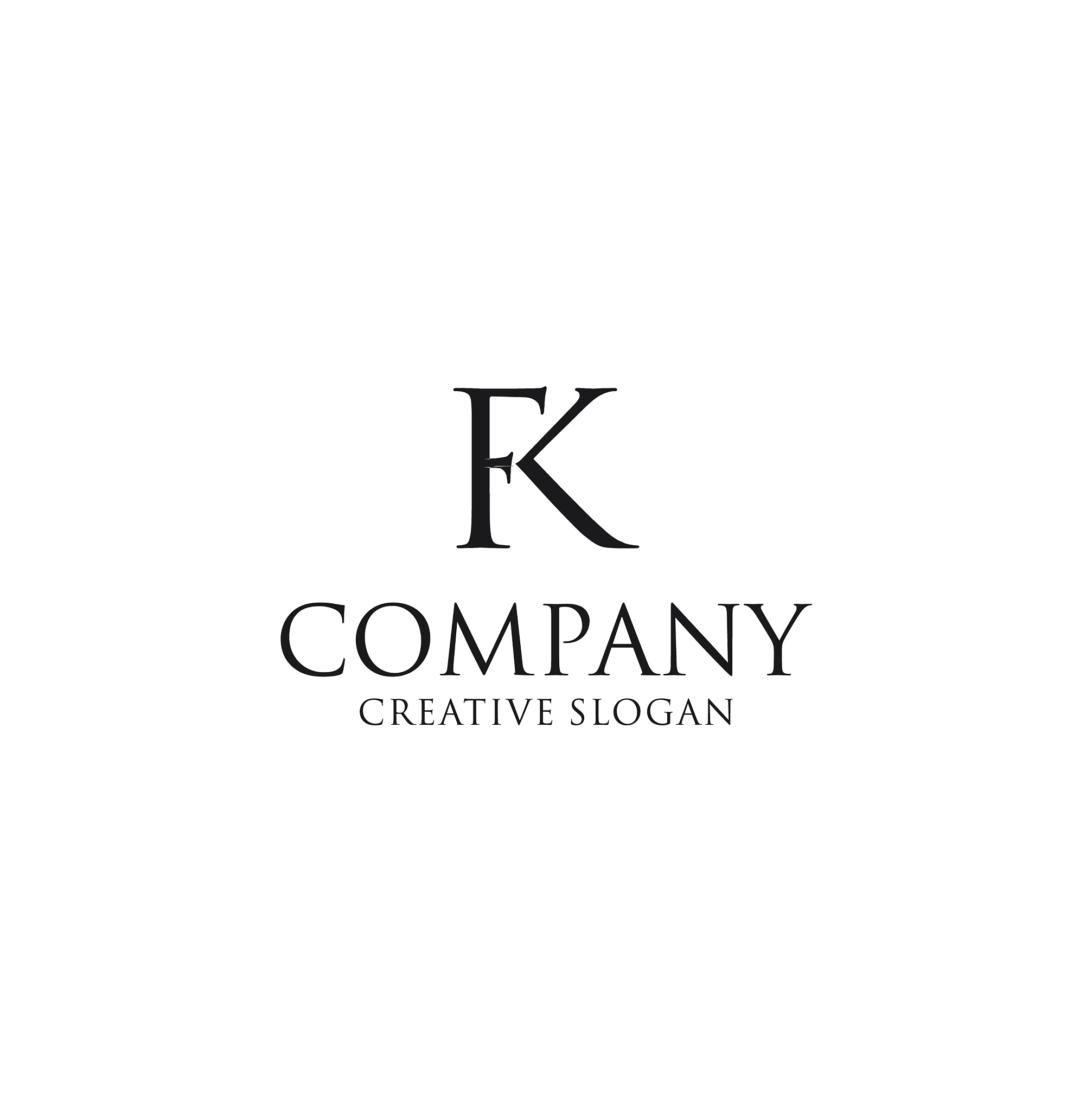 monogram letter f k logo design inspiration