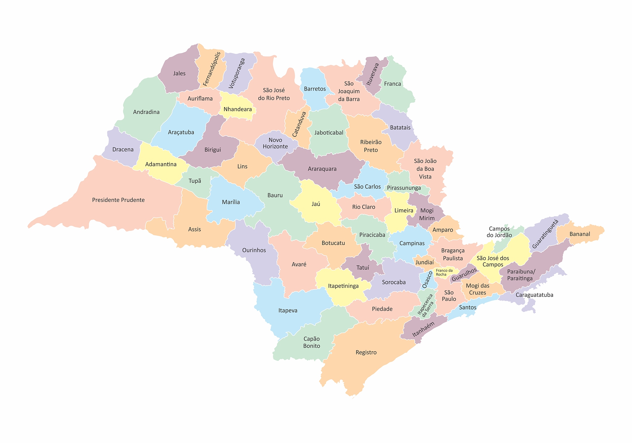 sao paulo state microregions map