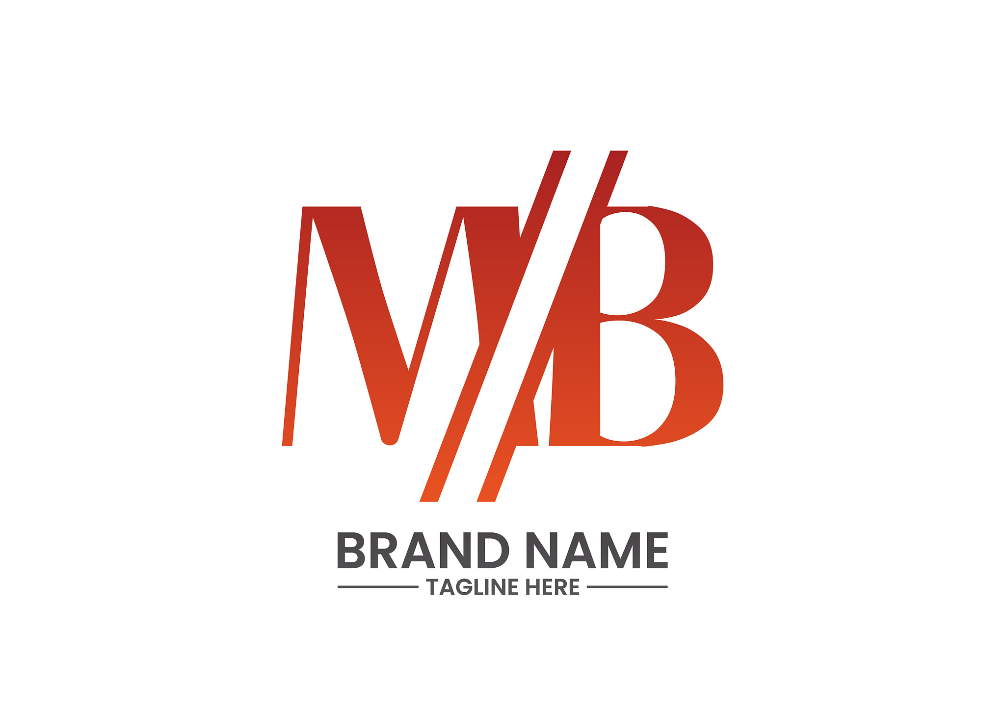 m b mb initial letter logo design template