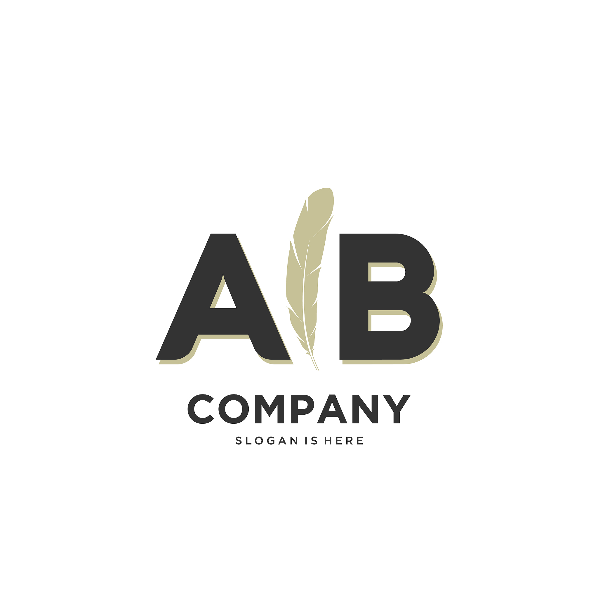 initial ab letter unique attractive creative