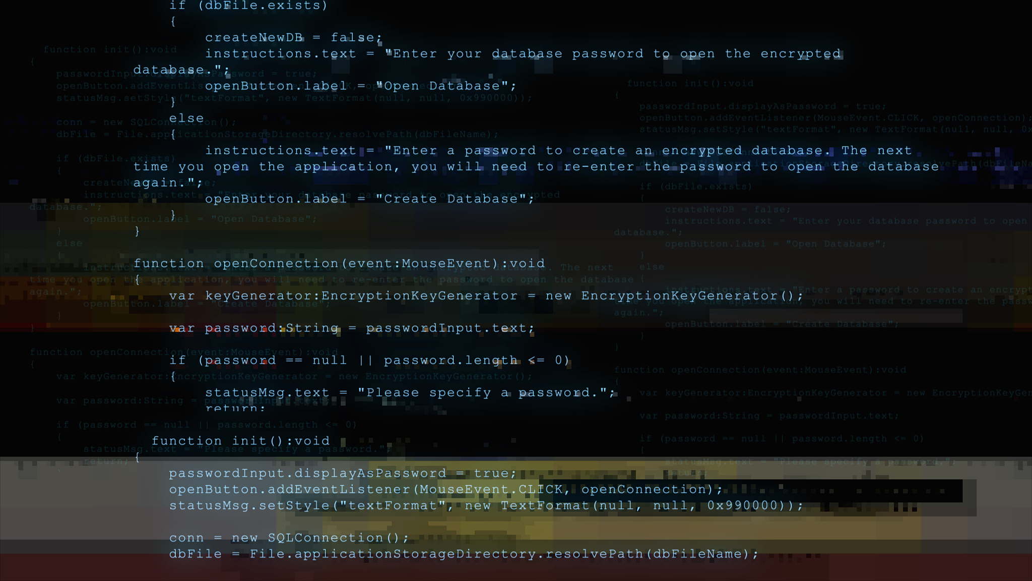 software hacker code with digital interference