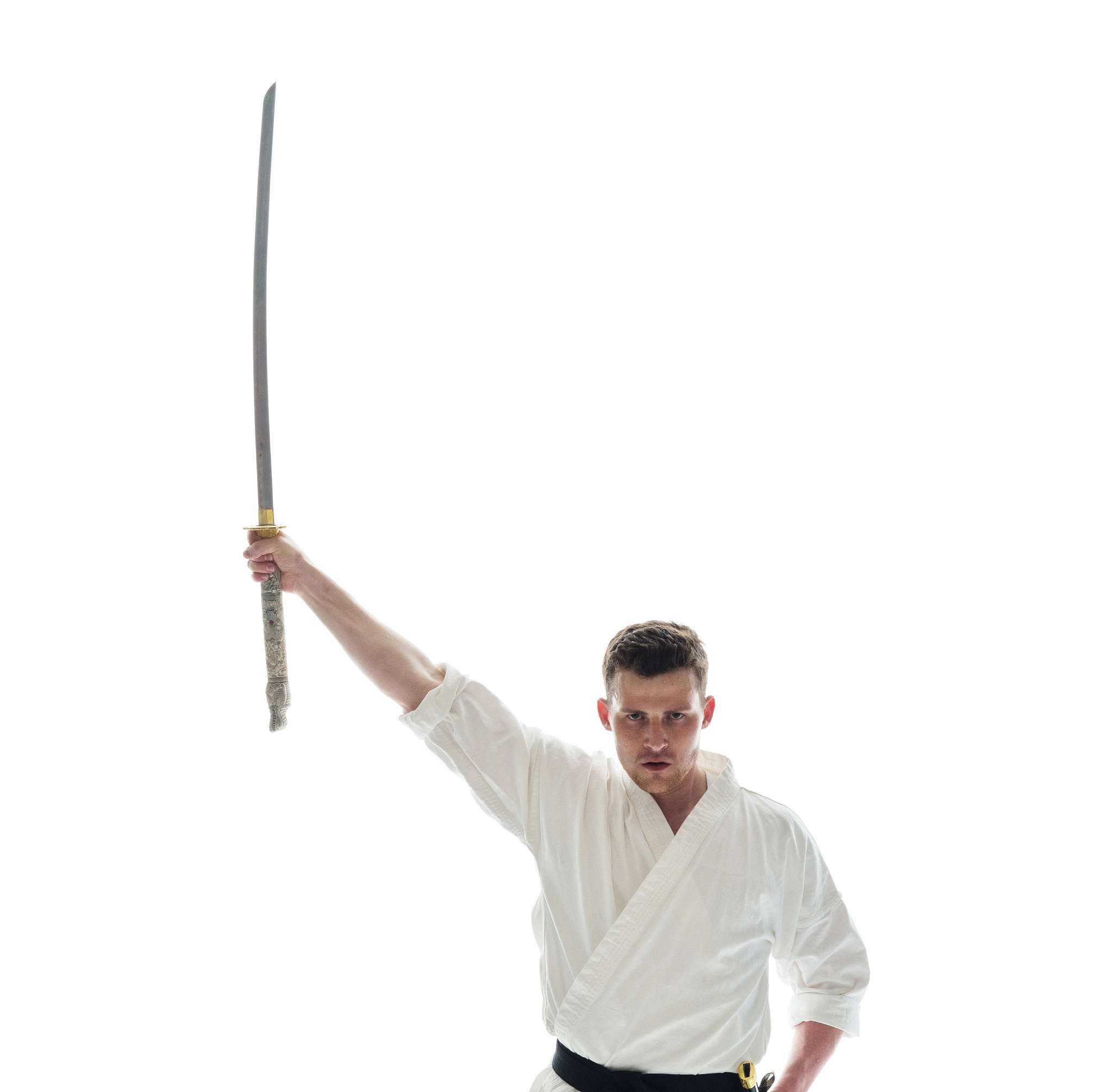attractive man in karate clothes