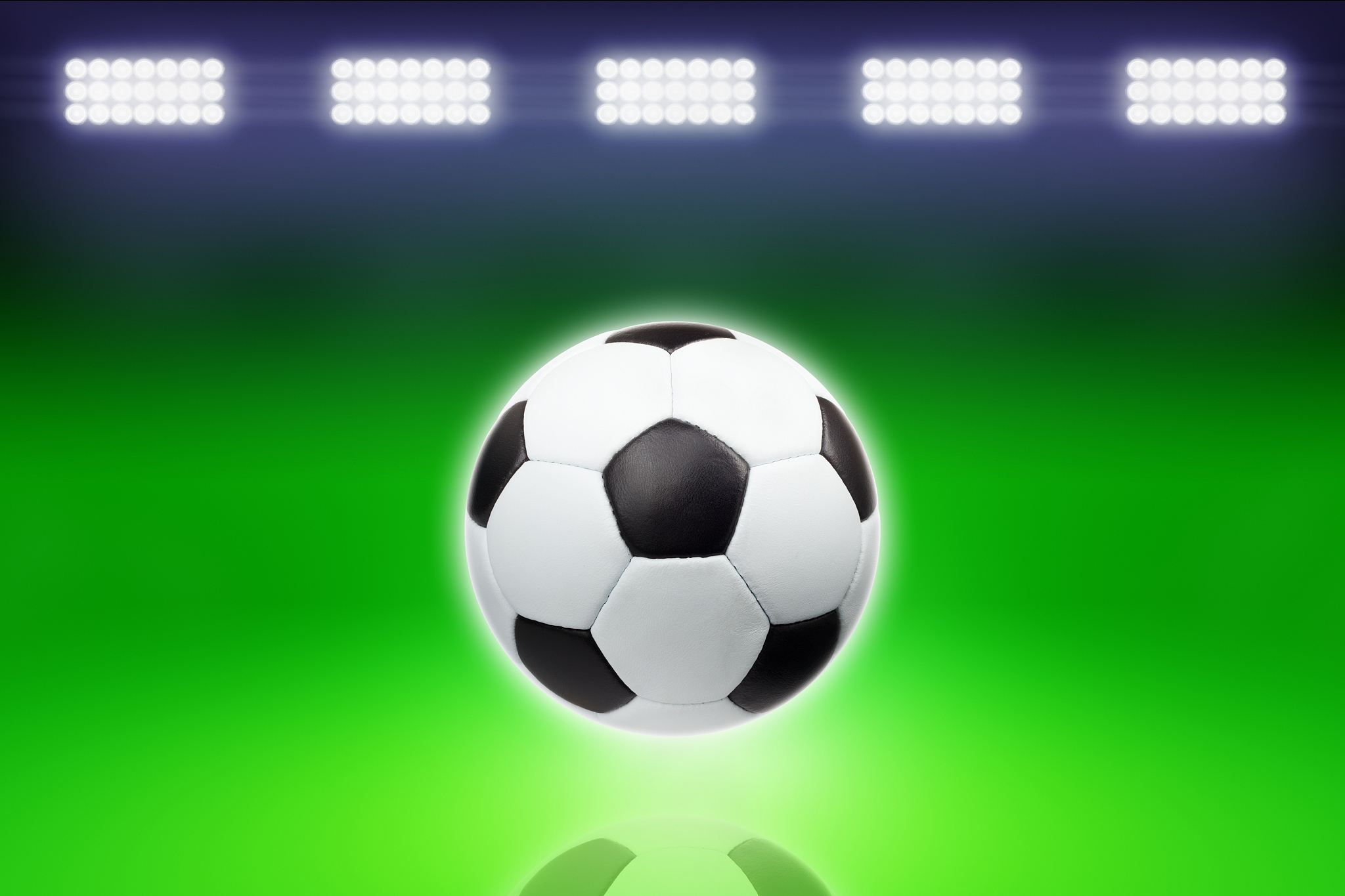 soccer ball, bright light