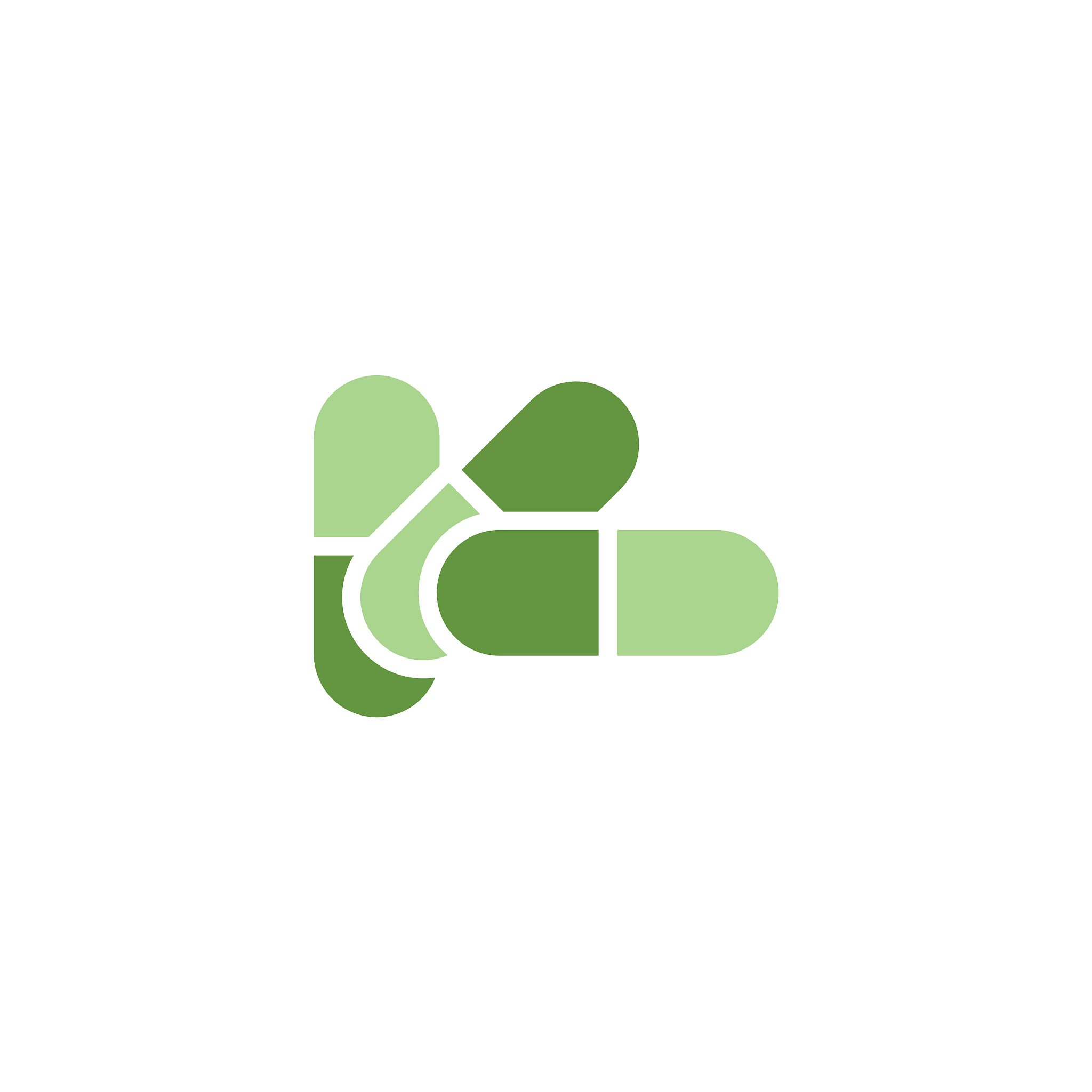 green capsule pill logo icon element