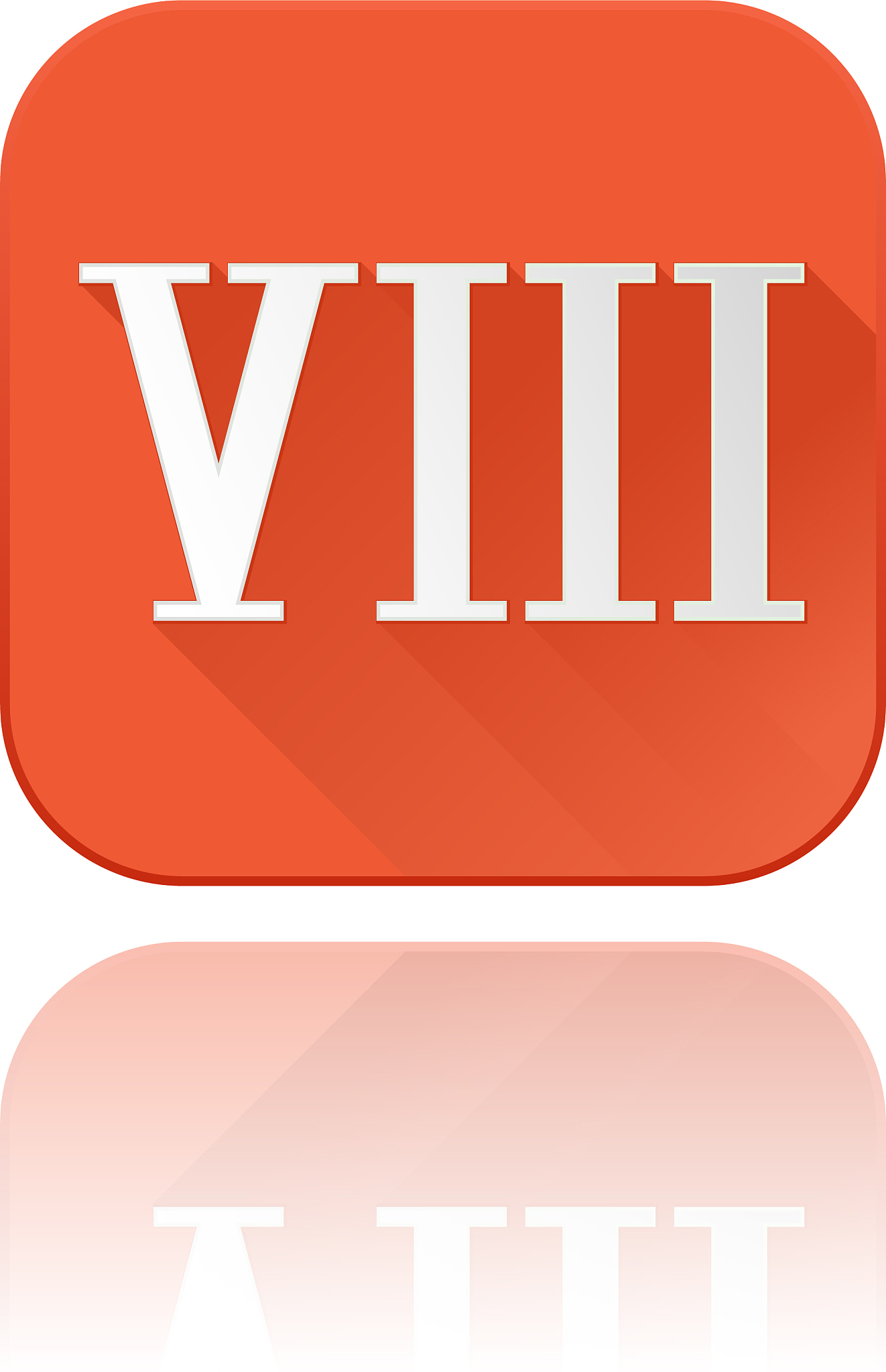 viii roman numeral orange square icon with