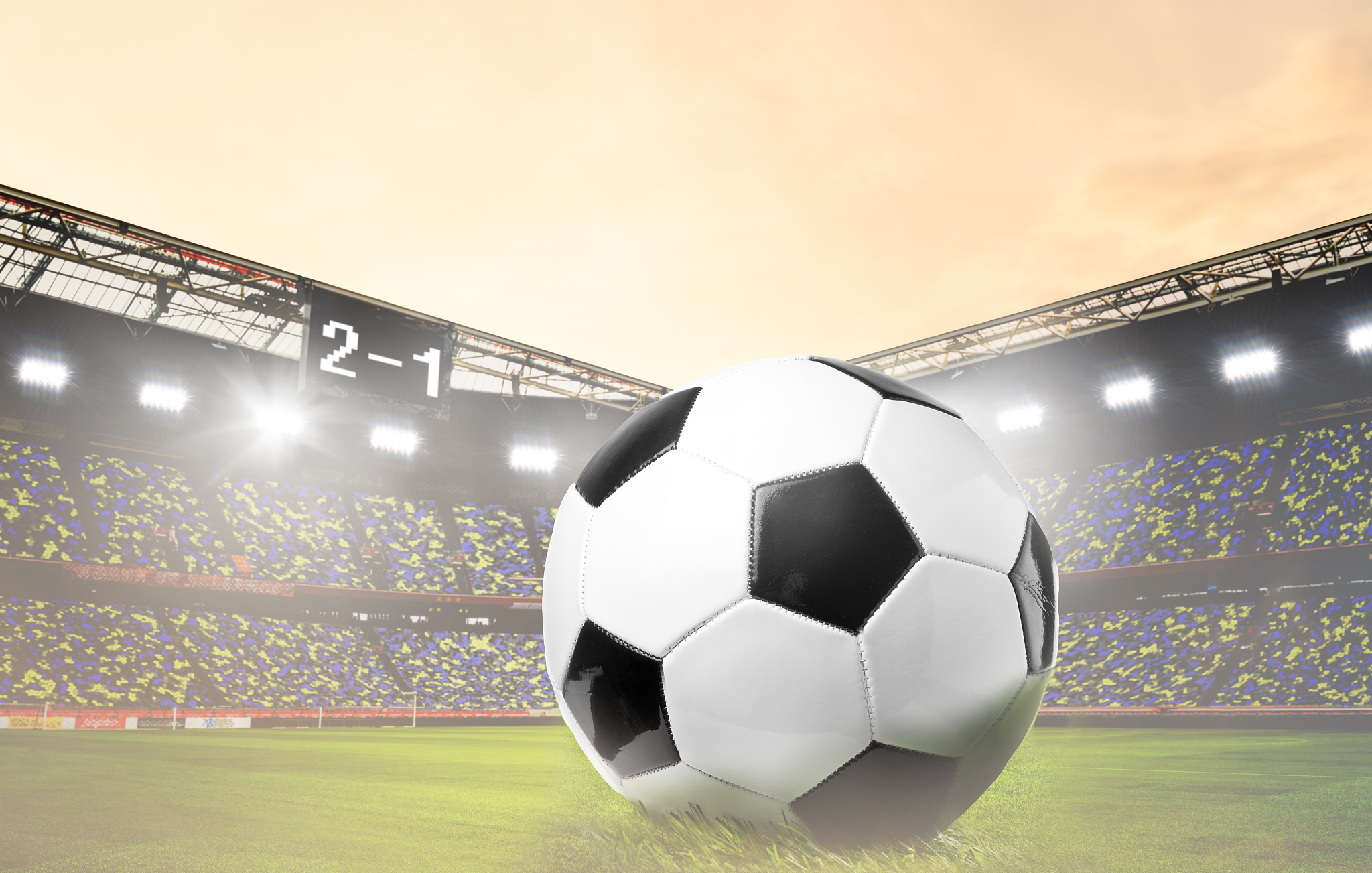 soccer ball on stadium