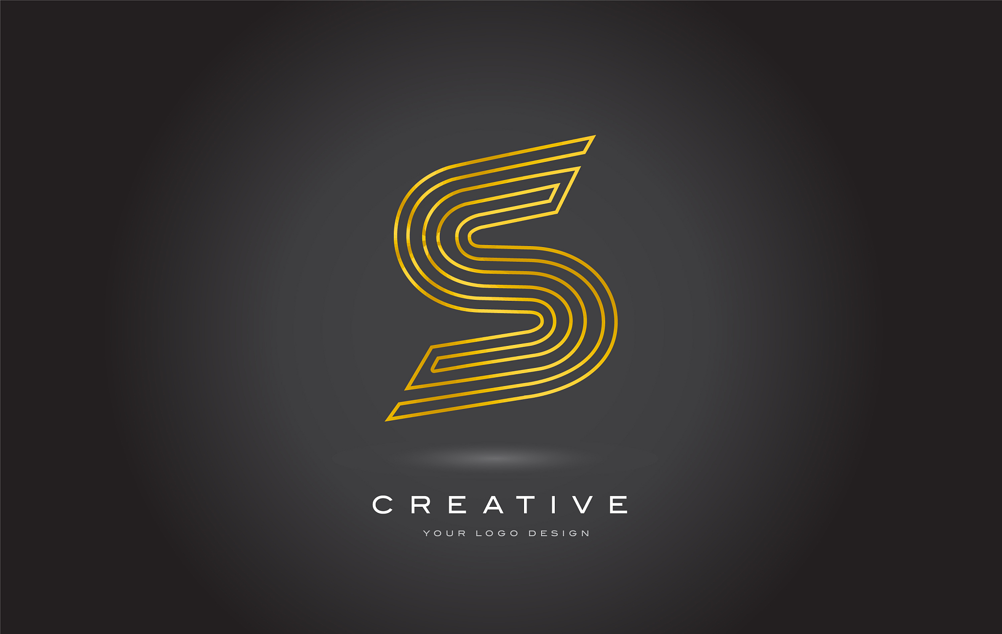 s gold letter monogram logo design modern s