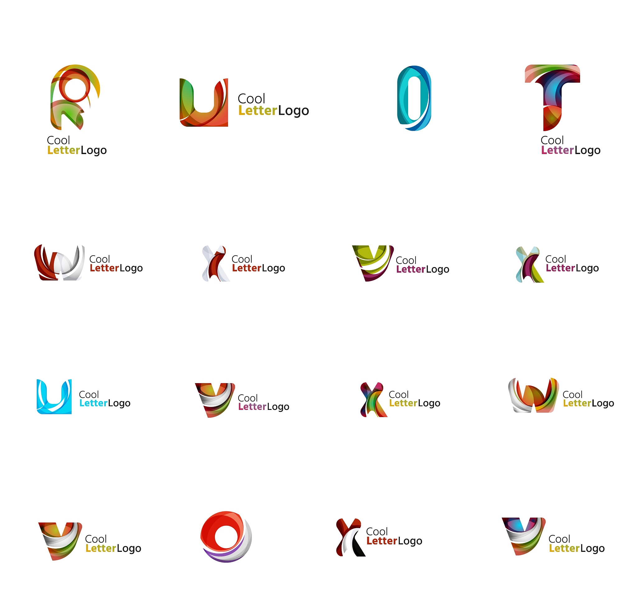 set of universal company logo ideas business icon