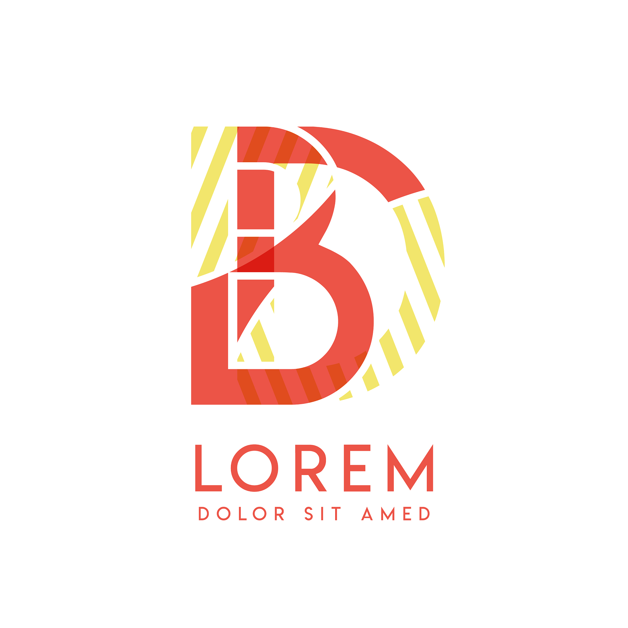 db colorful logo design with pink orange and gray